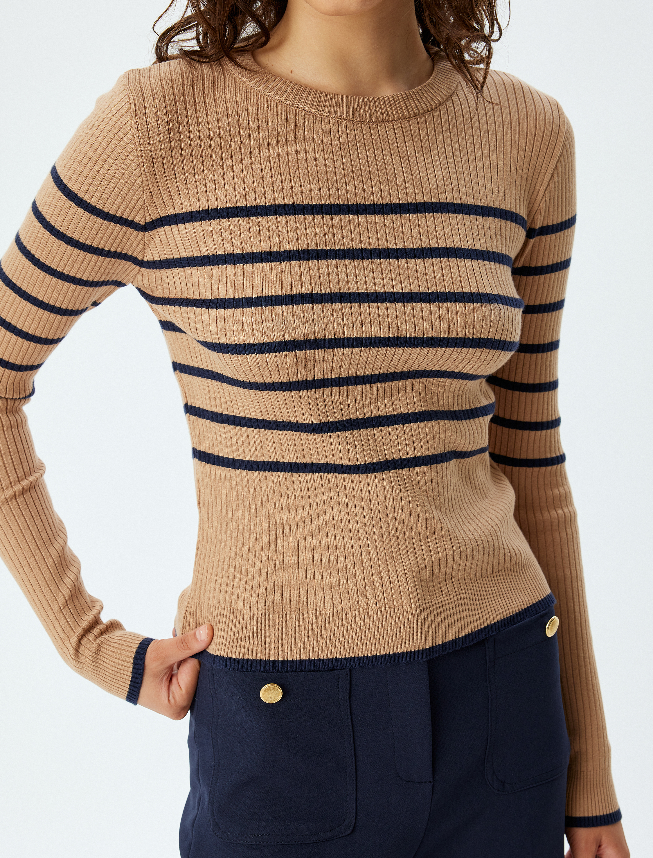 Triko Kazak Uzun Kol Bisiklet Yaka