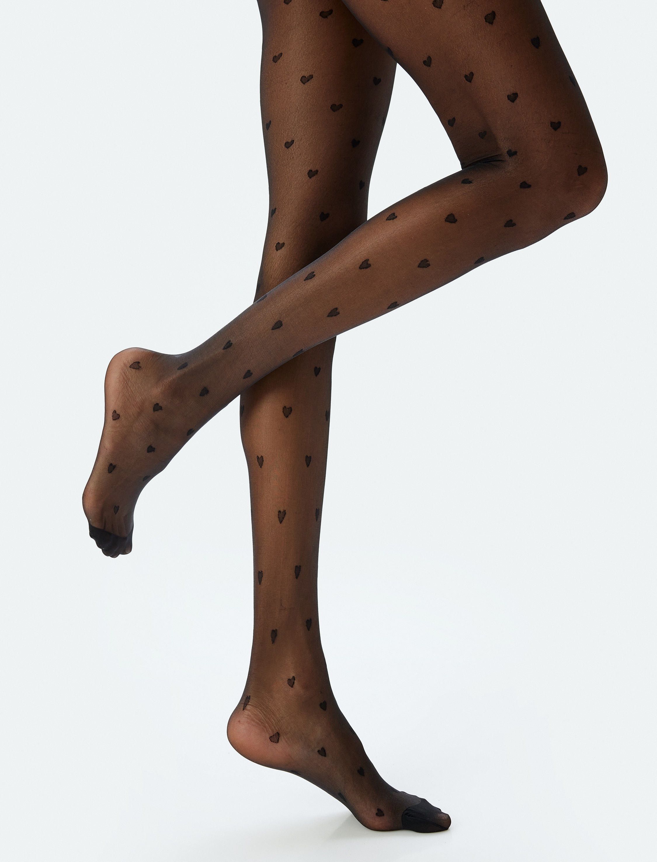  Kadın Külotlu Çorap 15 Den Kalp Desenli