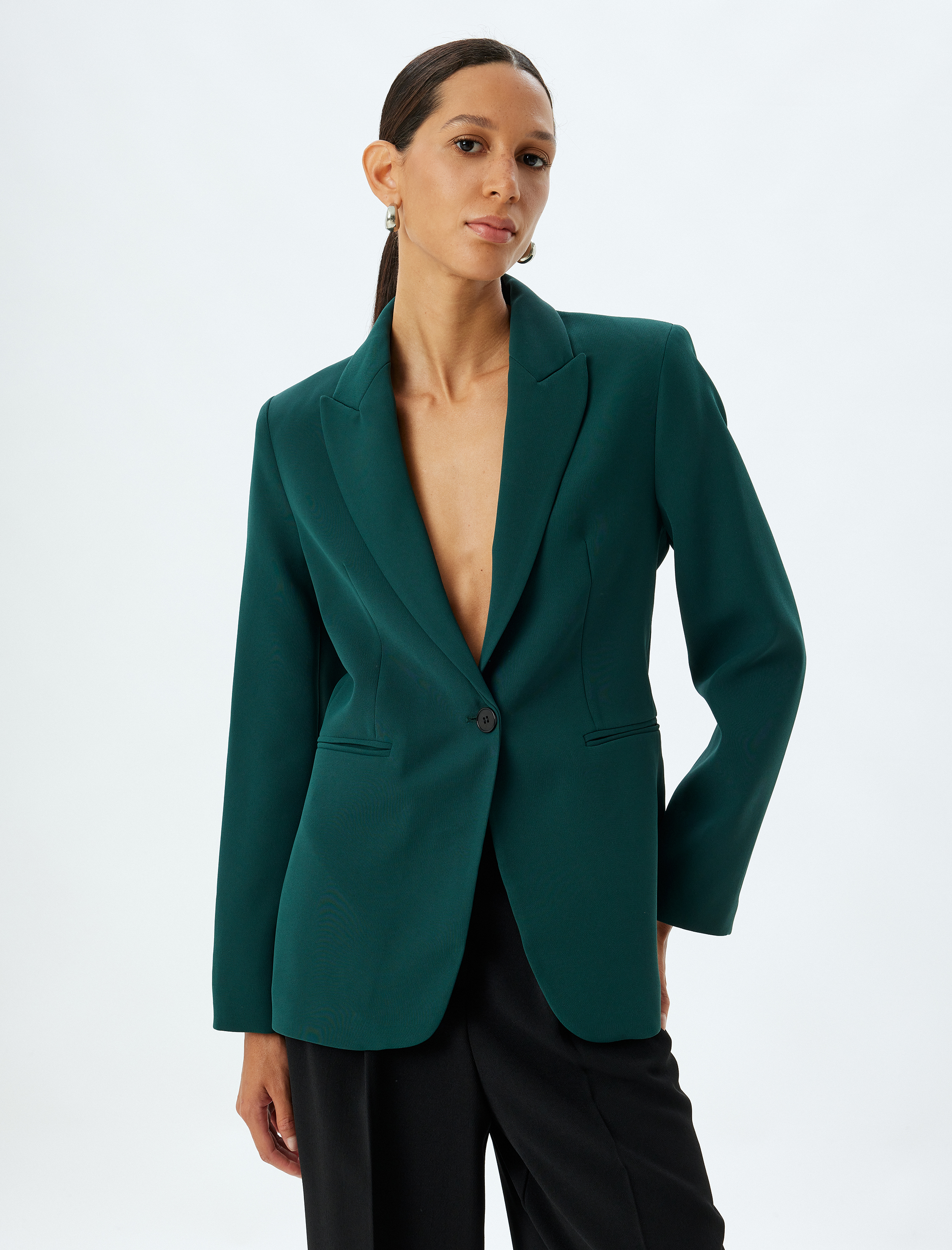   Blazer Ceket Kruvaze Cep Detaylı