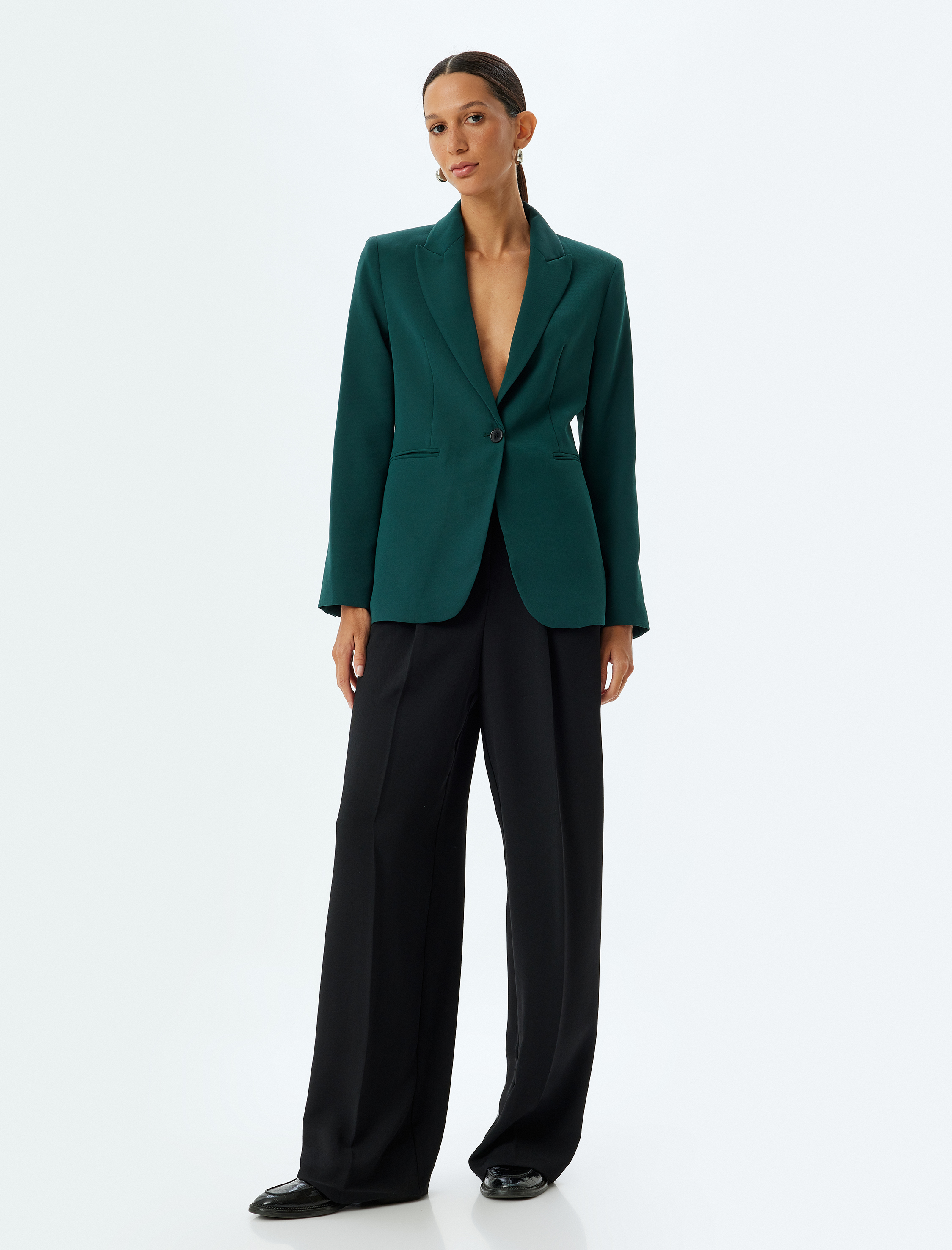   Blazer Ceket Kruvaze Cep Detaylı