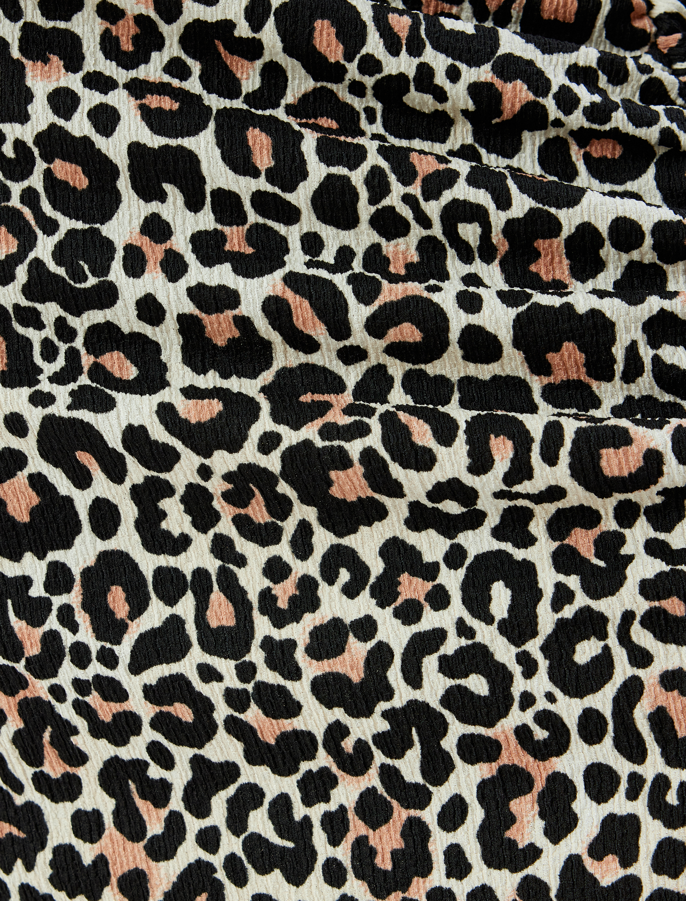 Leopar Desenli Midi Drapeli Yırtmaç Detaylı Etek Bürümcük