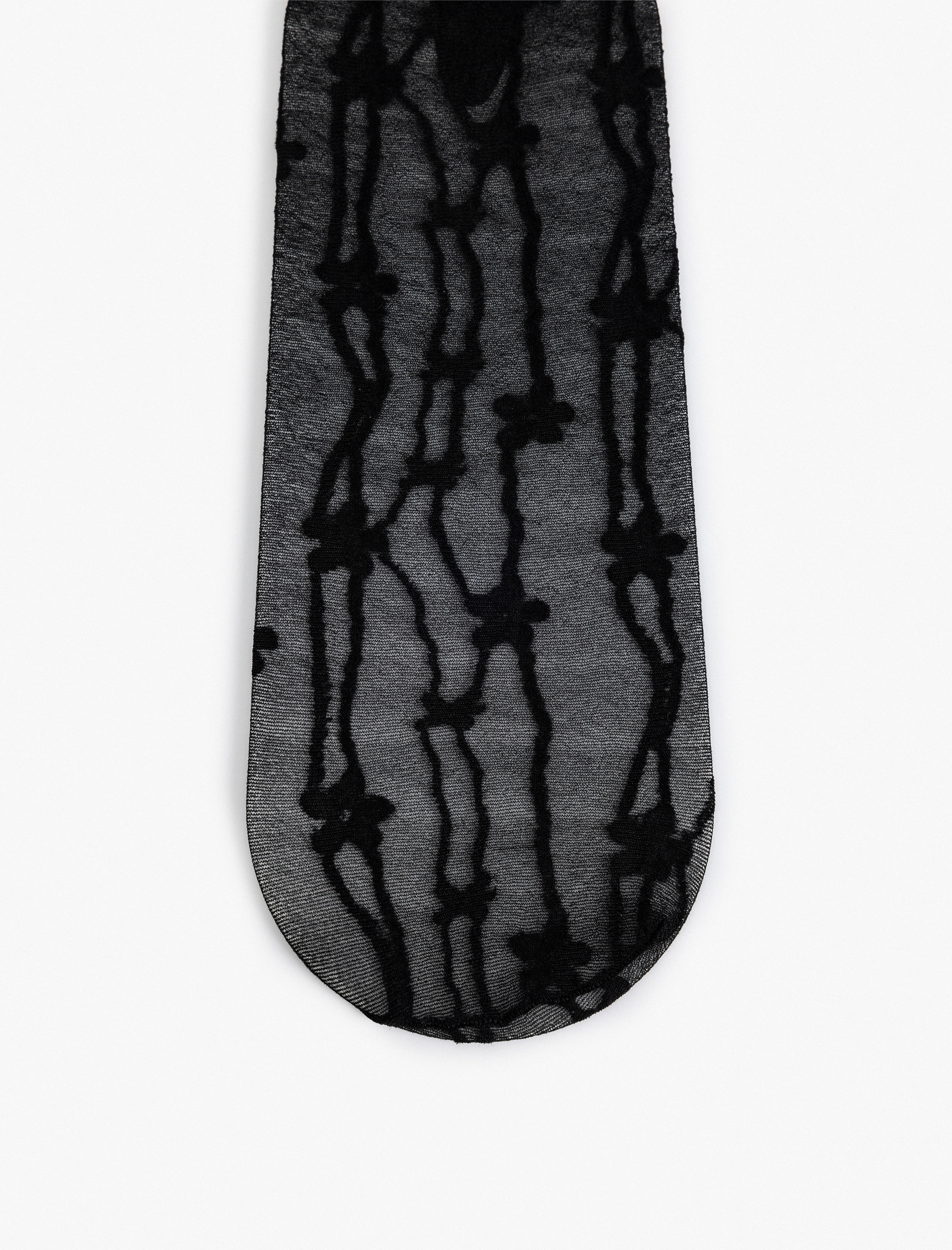  Kadın Soket Çorap Tül Çiçek Desenli