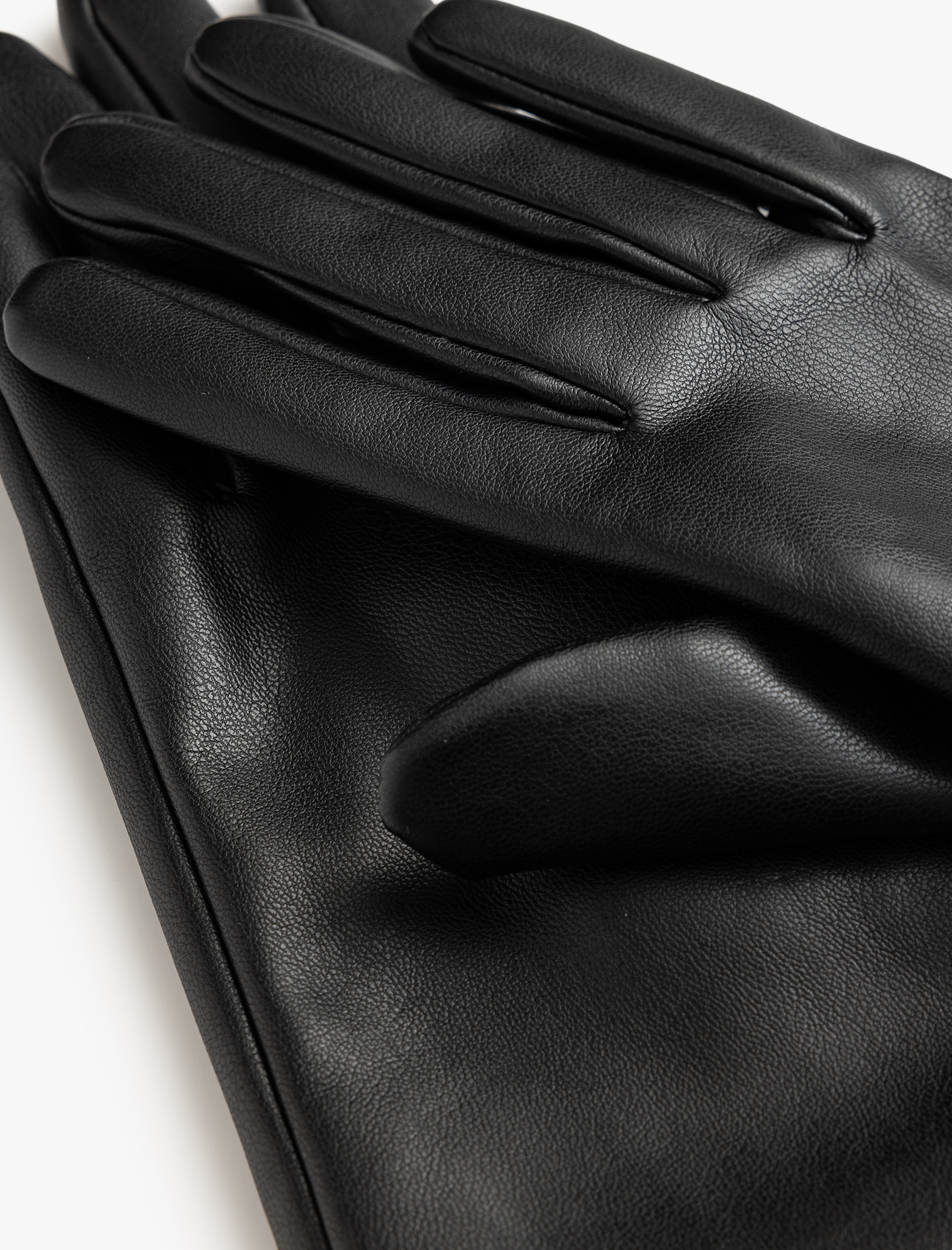 Kadın Eldiven Deri Görünümlü Bilek Detaylı