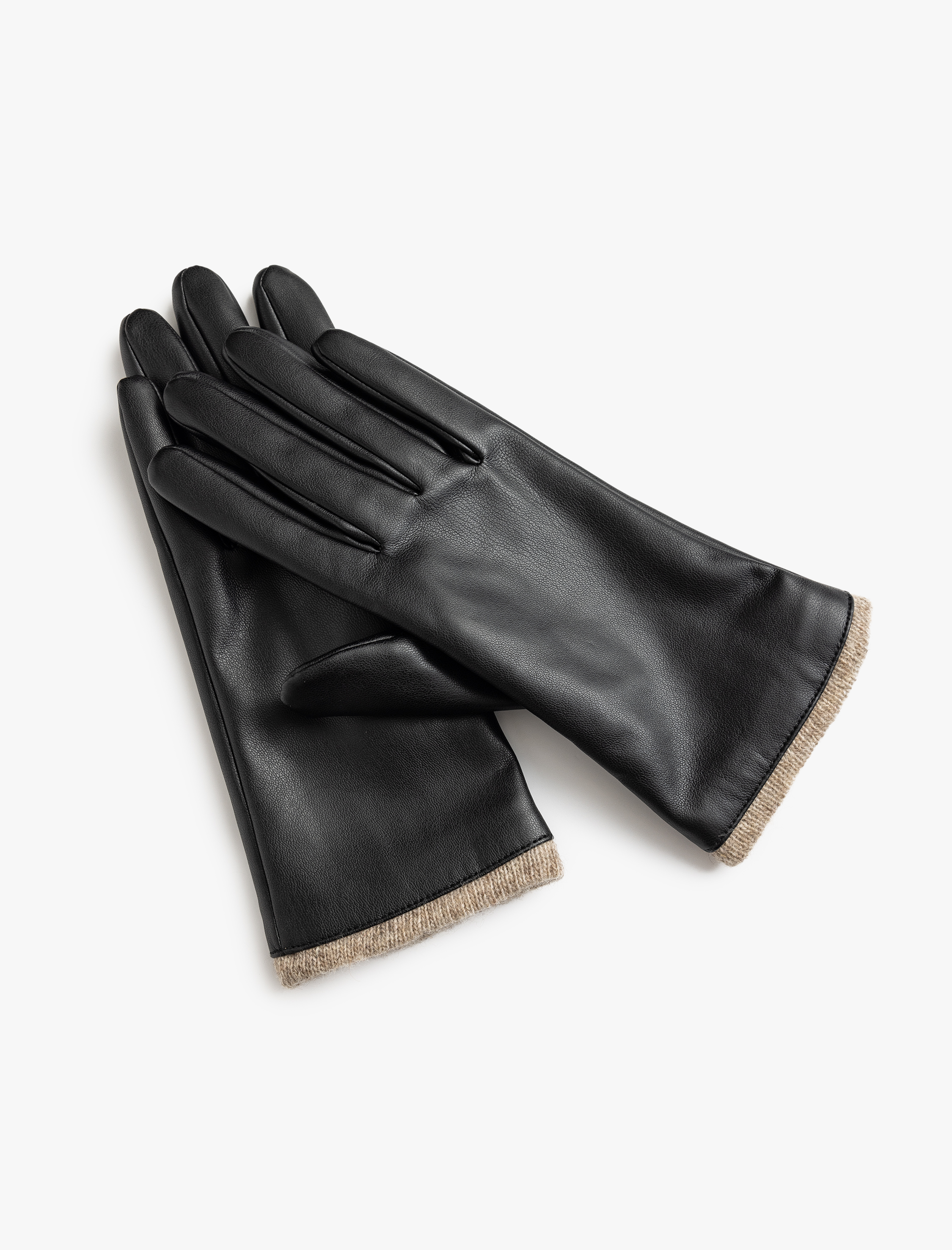 Kadın Eldiven Deri Görünümlü Bilek Detaylı