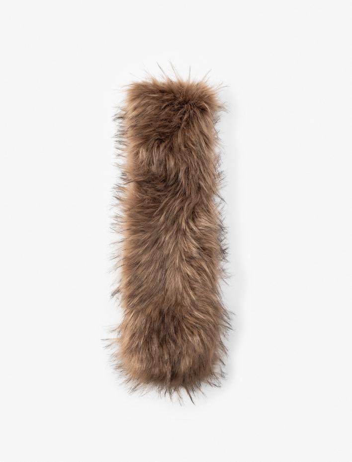 Kadın Atkı Uzun Suni Kürk Dokulu