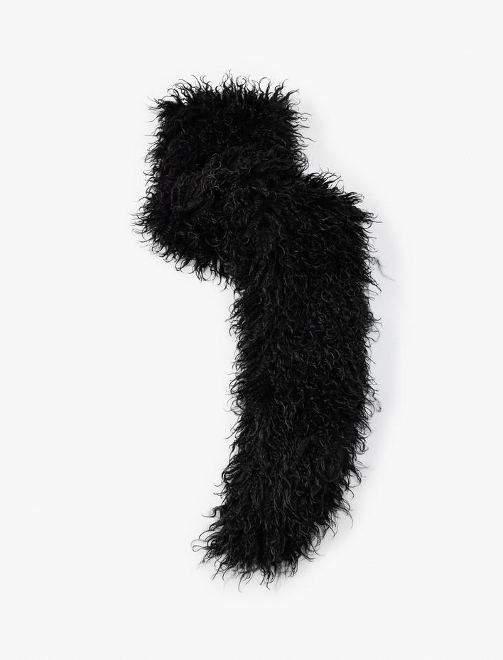 Kadın Uzun Peluş Atkı - Koton X Zeynep Bastık