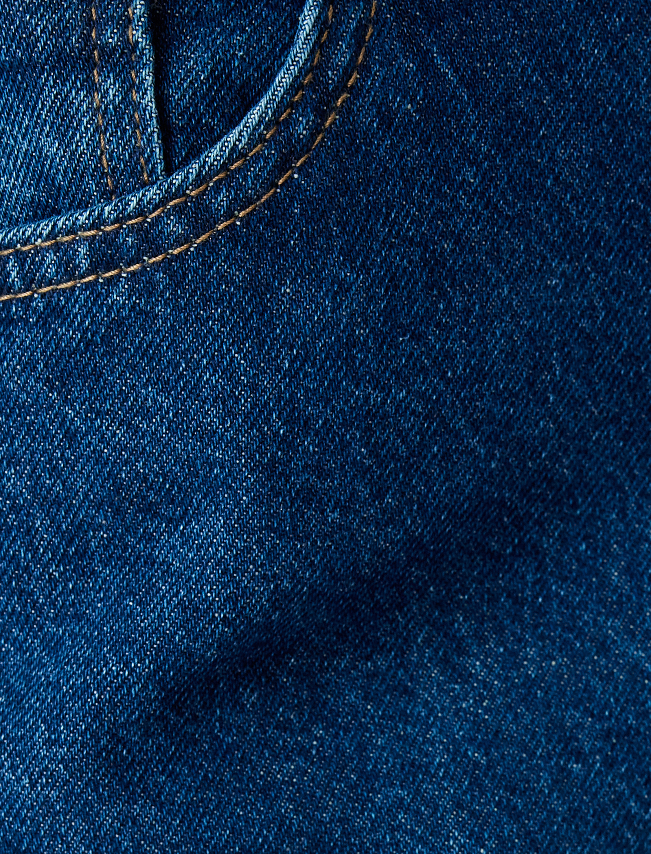   Yüksek Bel Kot Pantolon Düz Paça Düğmeli Pamuklu - Straight Fit Jean