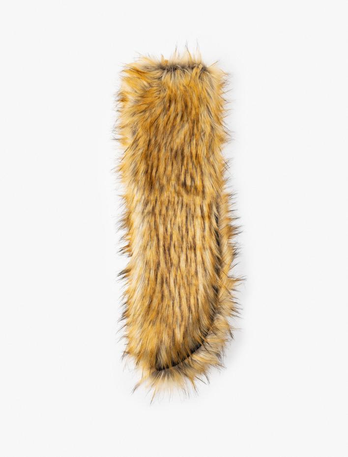 Kadın Atkı Uzun Suni Kürk Dokulu Çok Renkli