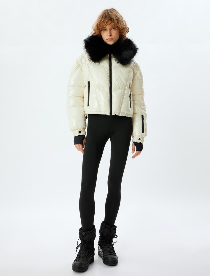  Spor Tayt Normal Bel Dikiş Detaylı Skinny Fit İnterlok