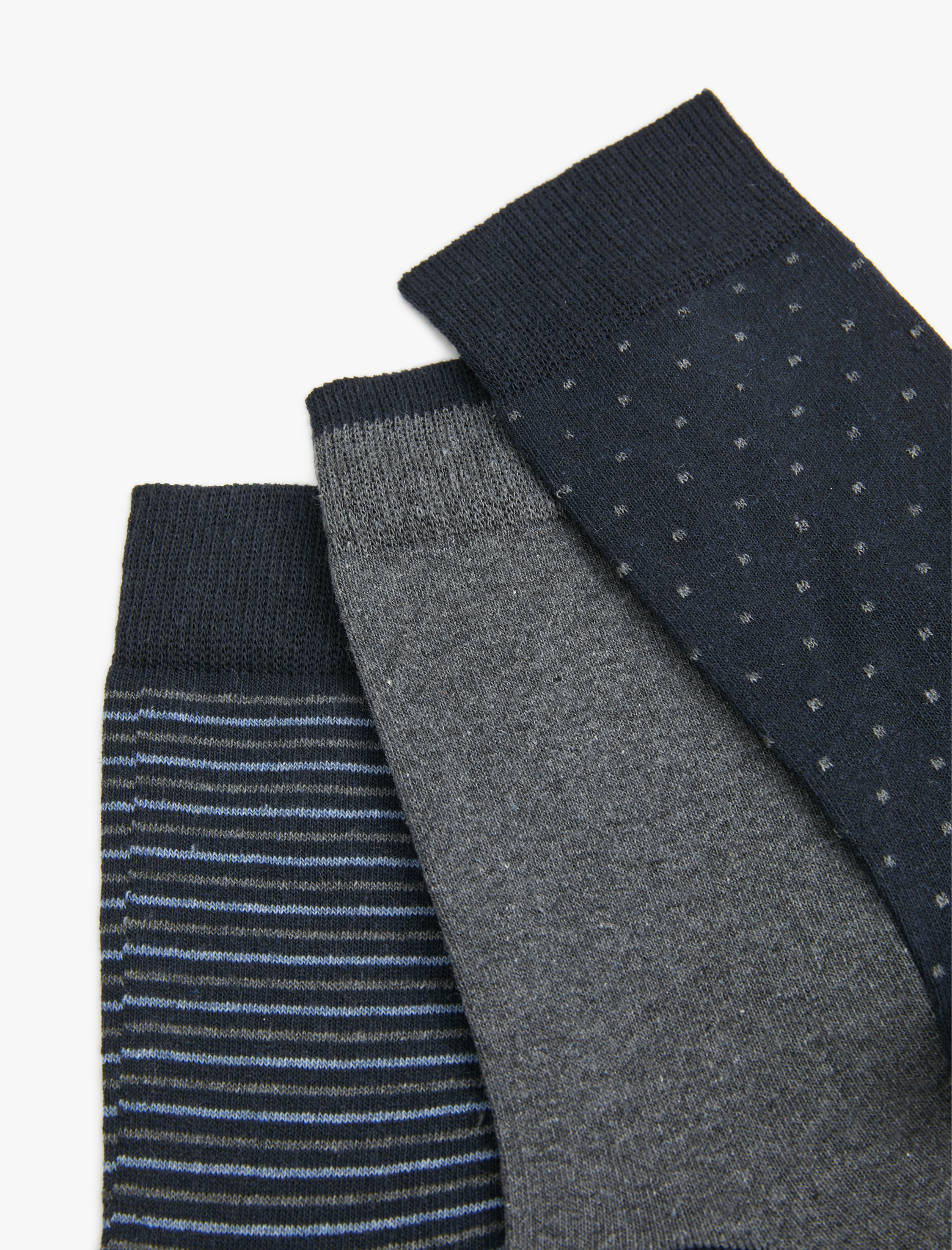  Erkek Çizgili 3'lü Soket Çorap Seti Çok Renkli