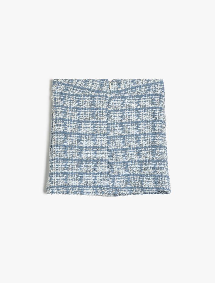 Kız Çocuk Tüvit Etek Çiçekli Düğme Detaylı