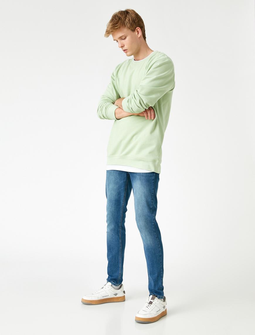  Skinny Fit Taşlamalı Kot Pantolon - Michael Jean