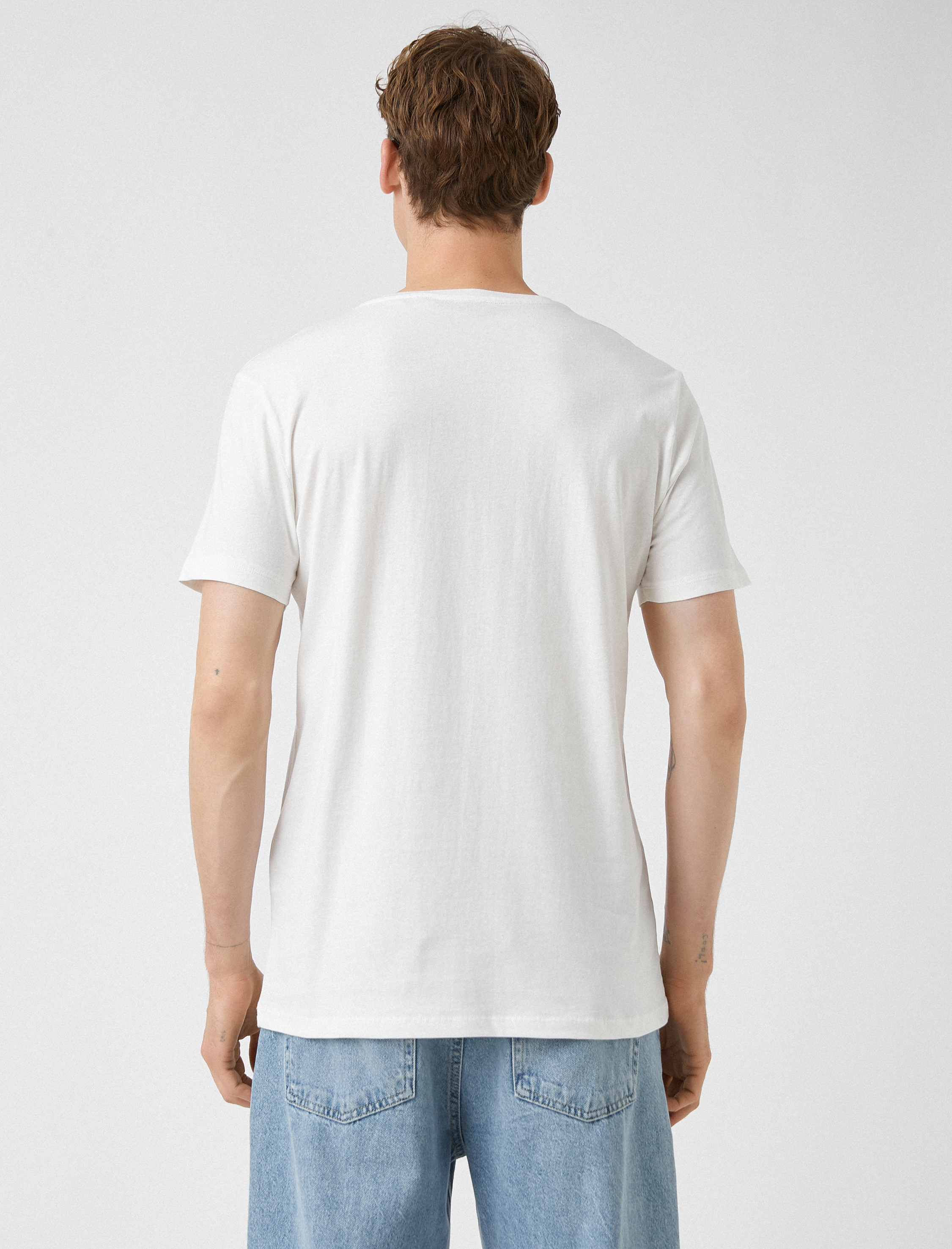   Basic Tişört Kısa Kollu Bisiklet Yaka