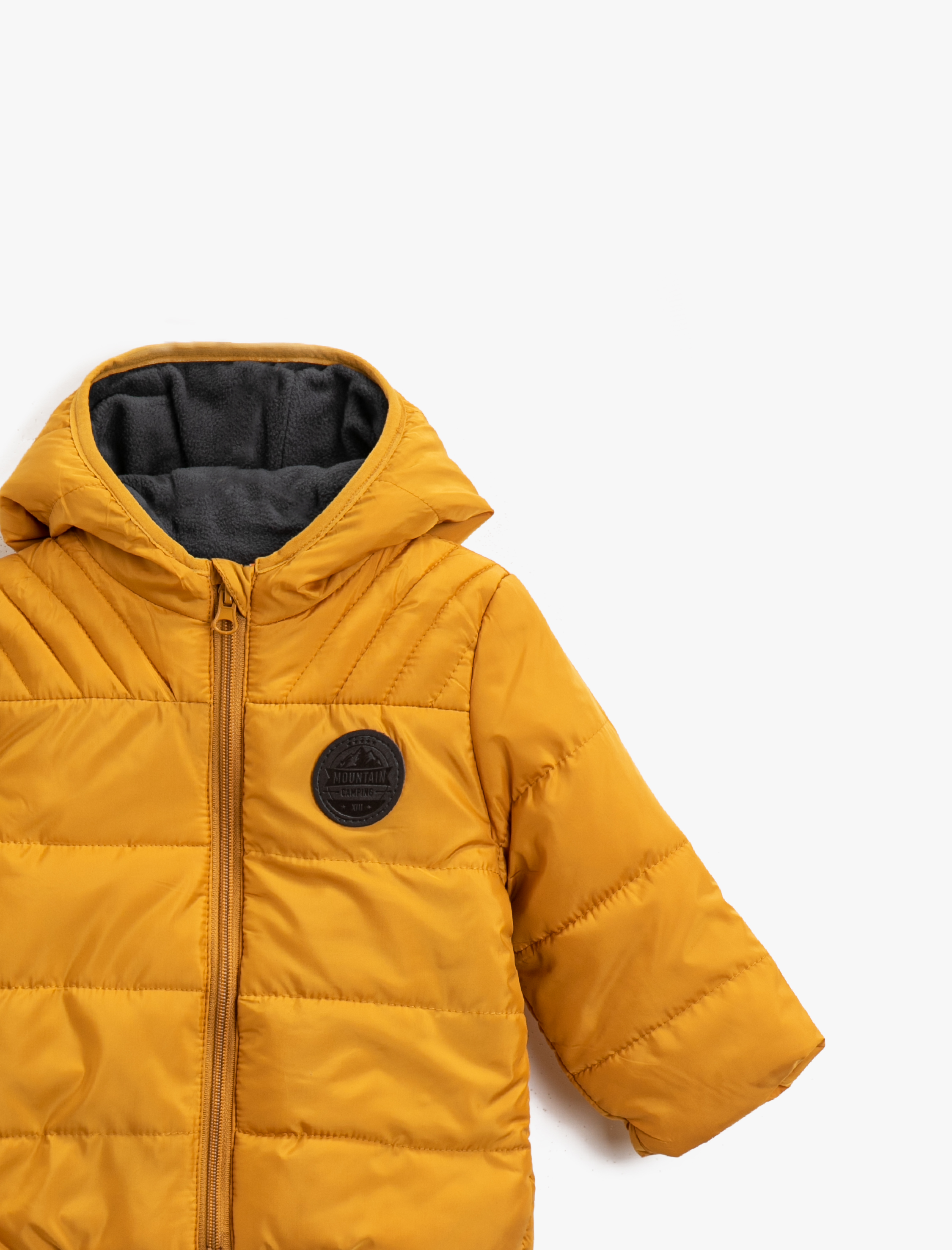  Erkek Bebek Kapüşonlu Fermuarlı Şişme Mont