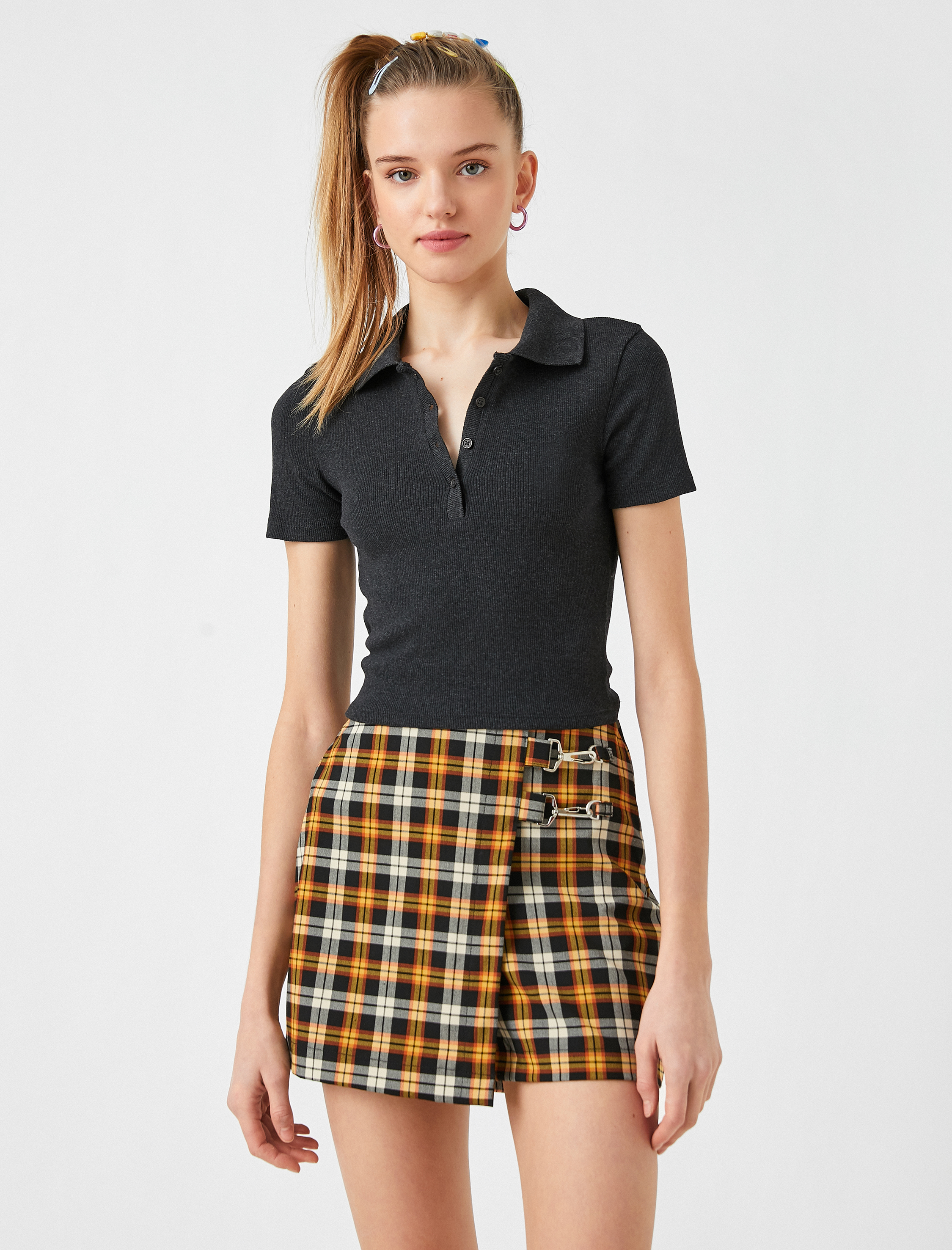   Kısa Kollu Polo Yaka Basic Tişört