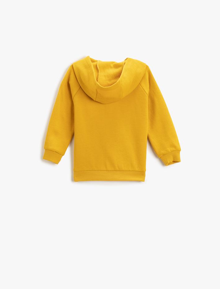 Erkek Bebek Basic Fermuarlı Kapüşonlu Hırka Pamuklu