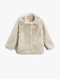 Peluş Mont Düğmeli