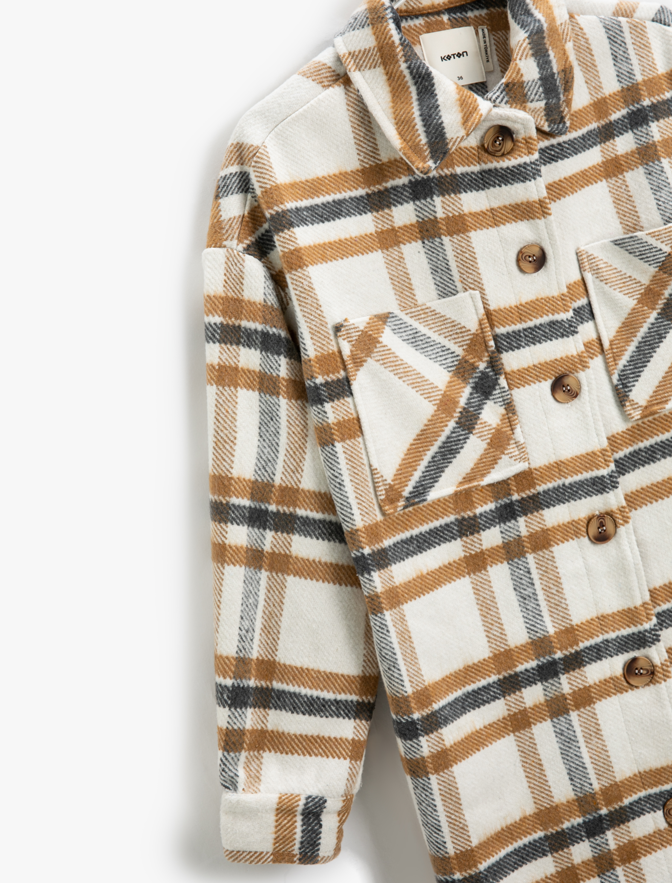   Oversize Gömlek Ceket Cep Detaylı