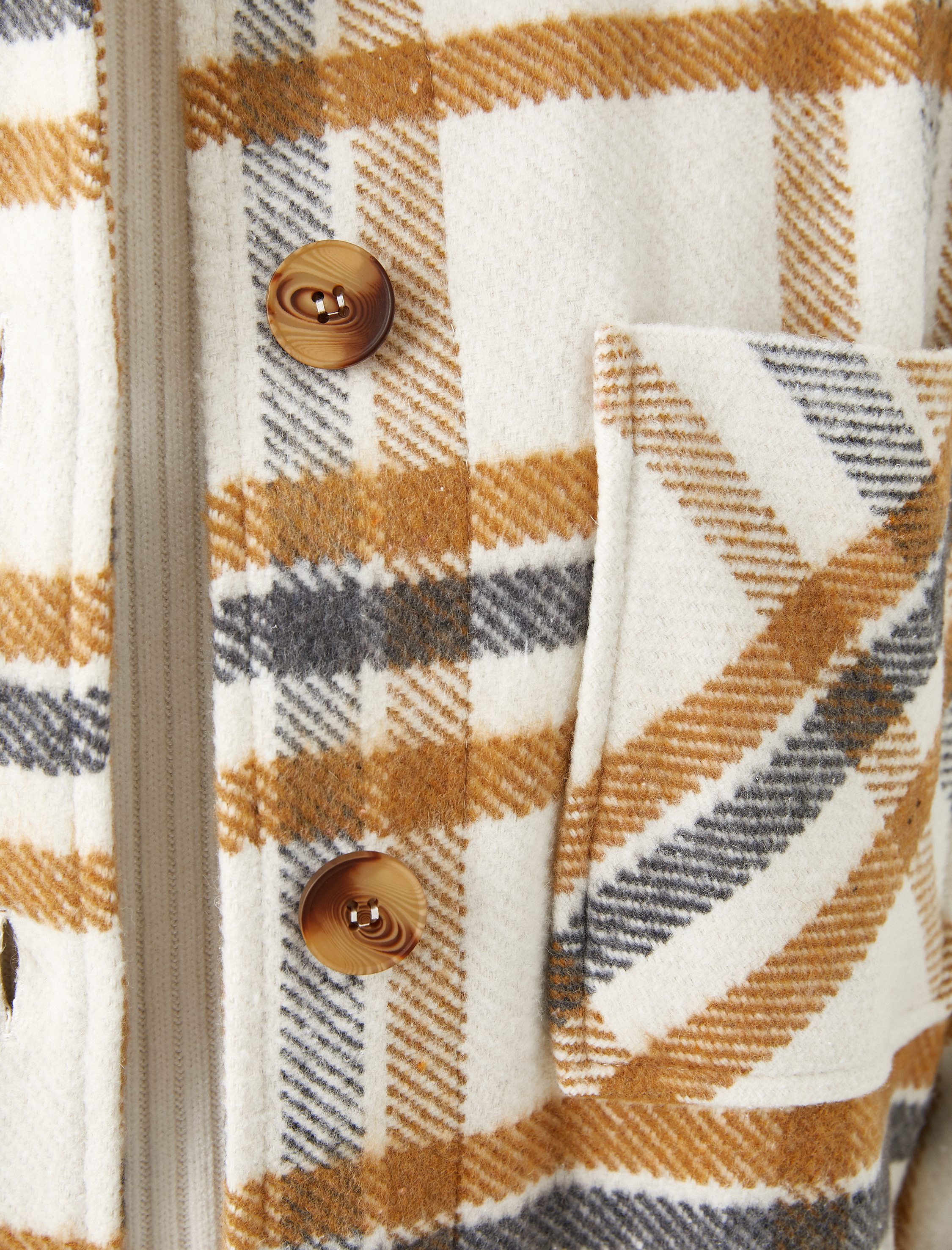   Oversize Gömlek Ceket Cep Detaylı