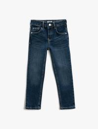 Kot Pantolon Dar Paça Pamuklu - Slim Jean