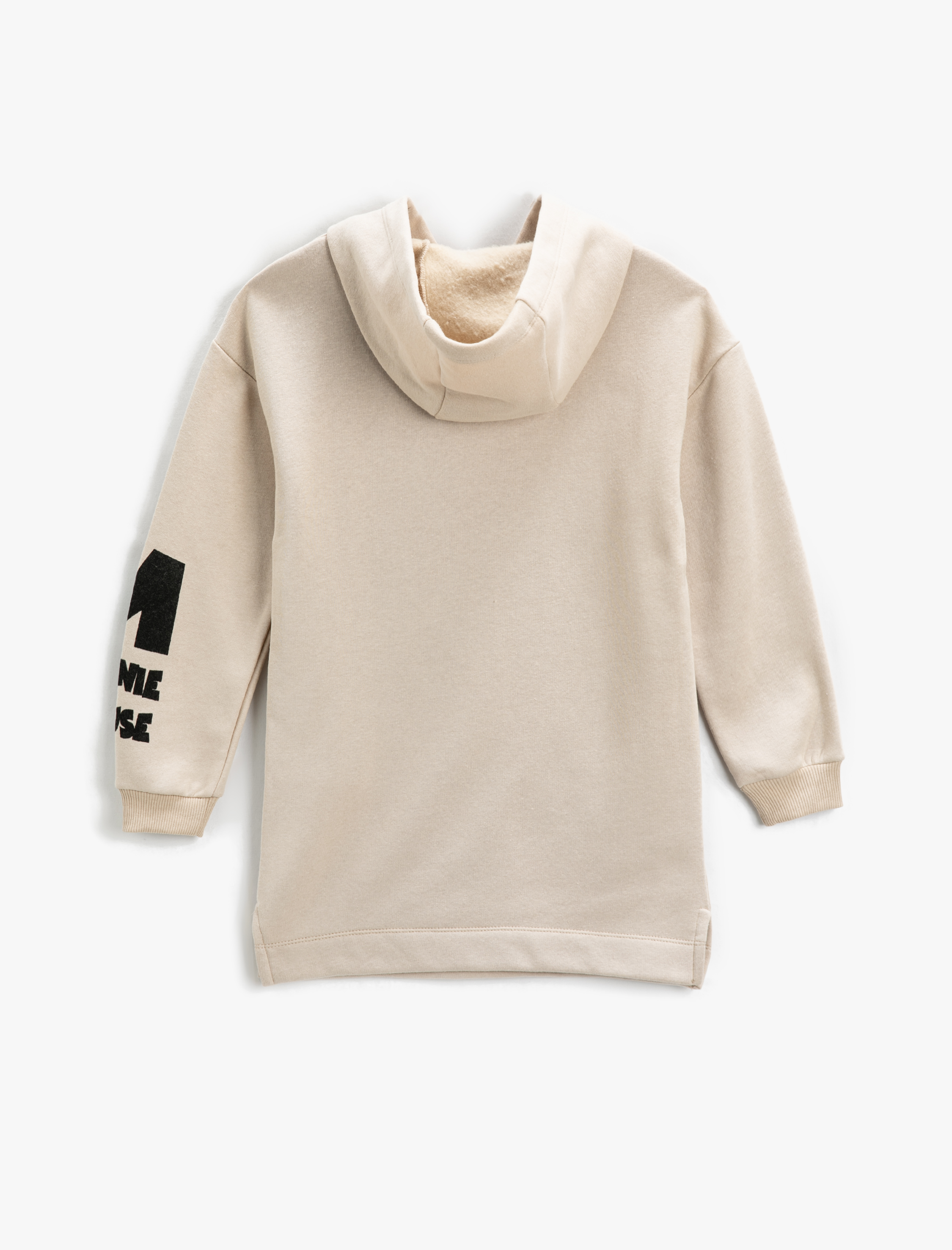 Kız Çocuk Sweat Elbise Minnie Mouse Baskılı Kapüşonlu Lisanslı Şardonlu