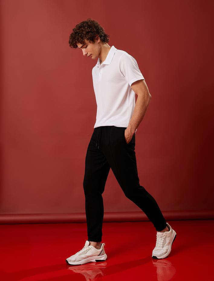  Spor Tişört Polo Yaka Düğme Detaylı Kısa Kollu Hızlı Kuruyan Kumaş