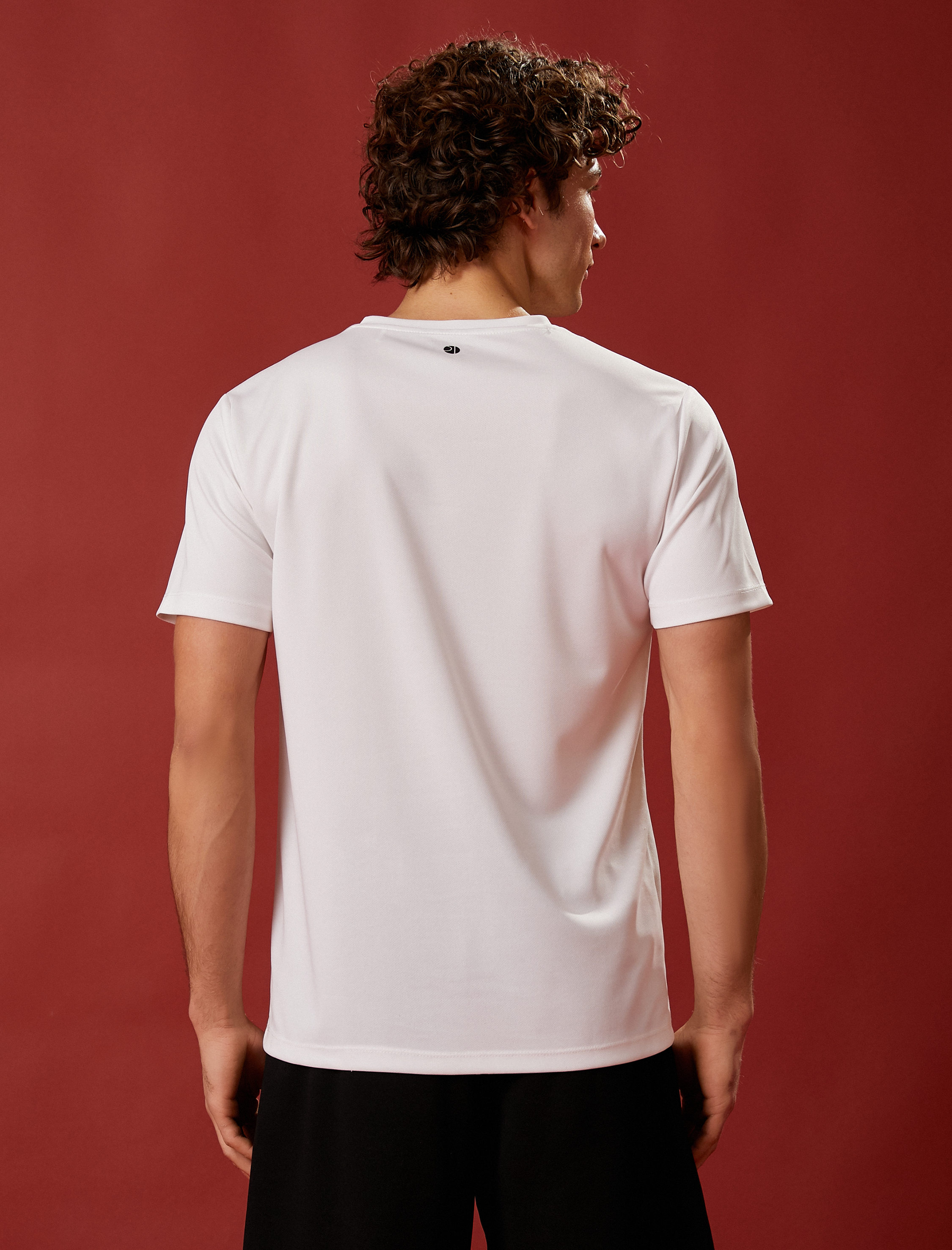 Spor Tişört Slogan Baskılı Bisiklet Yaka Kısa Kollu Nefes Alan Kumaş - Görsel 4