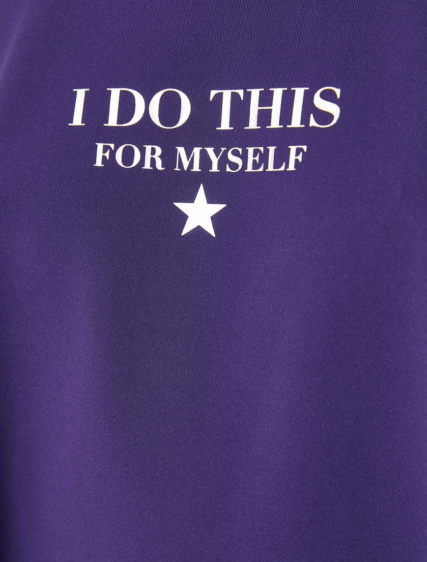   Slogan Baskılı Spor Tişört