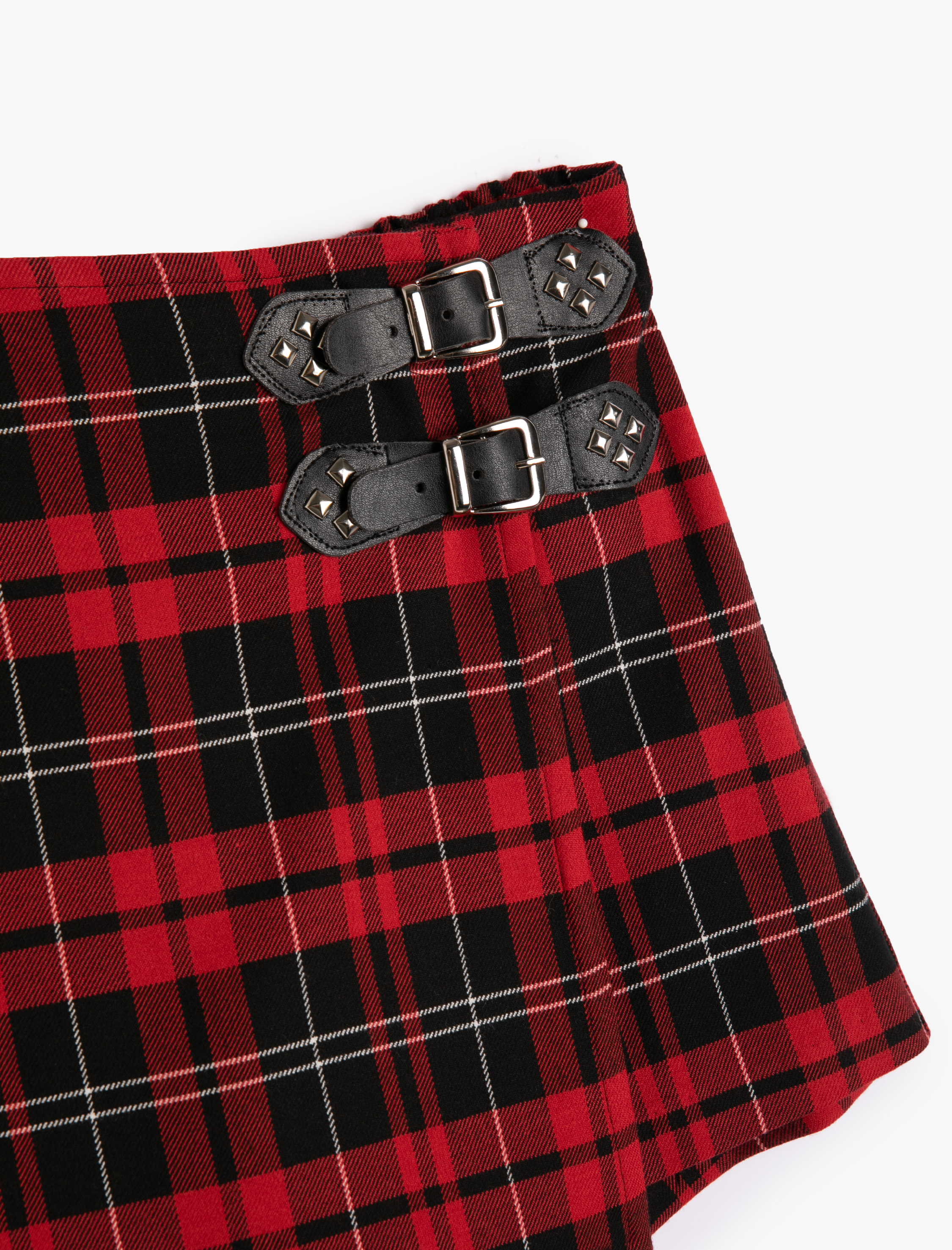  Kız Çocuk Mini Şort Etek Kruvaze Kemer Detaylı Beli Lastikli