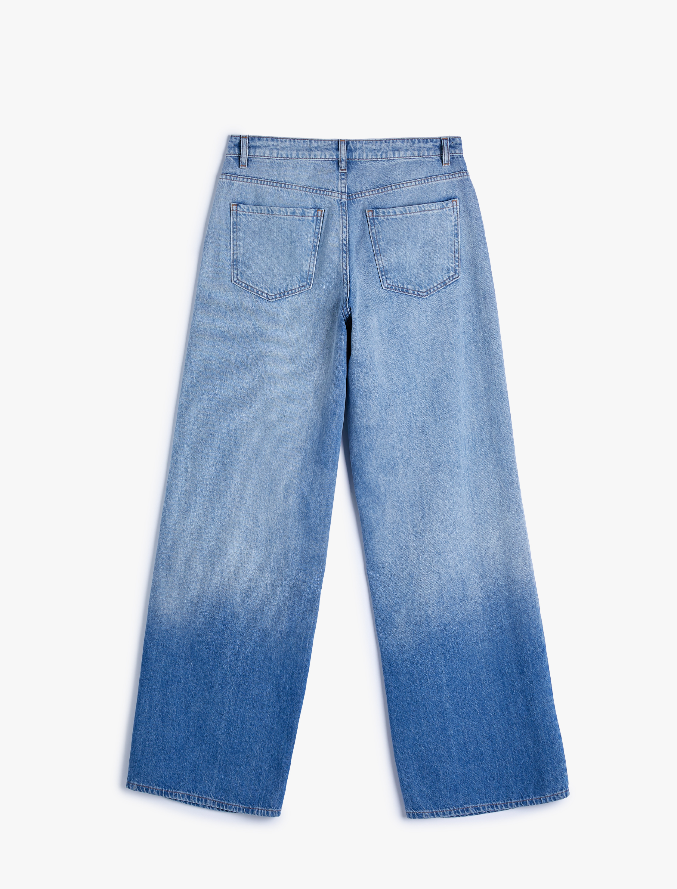   Düz Bol Paça Düşük Bel Kot Pantolon Cepli Pamuklu - Loose Straight Jeans