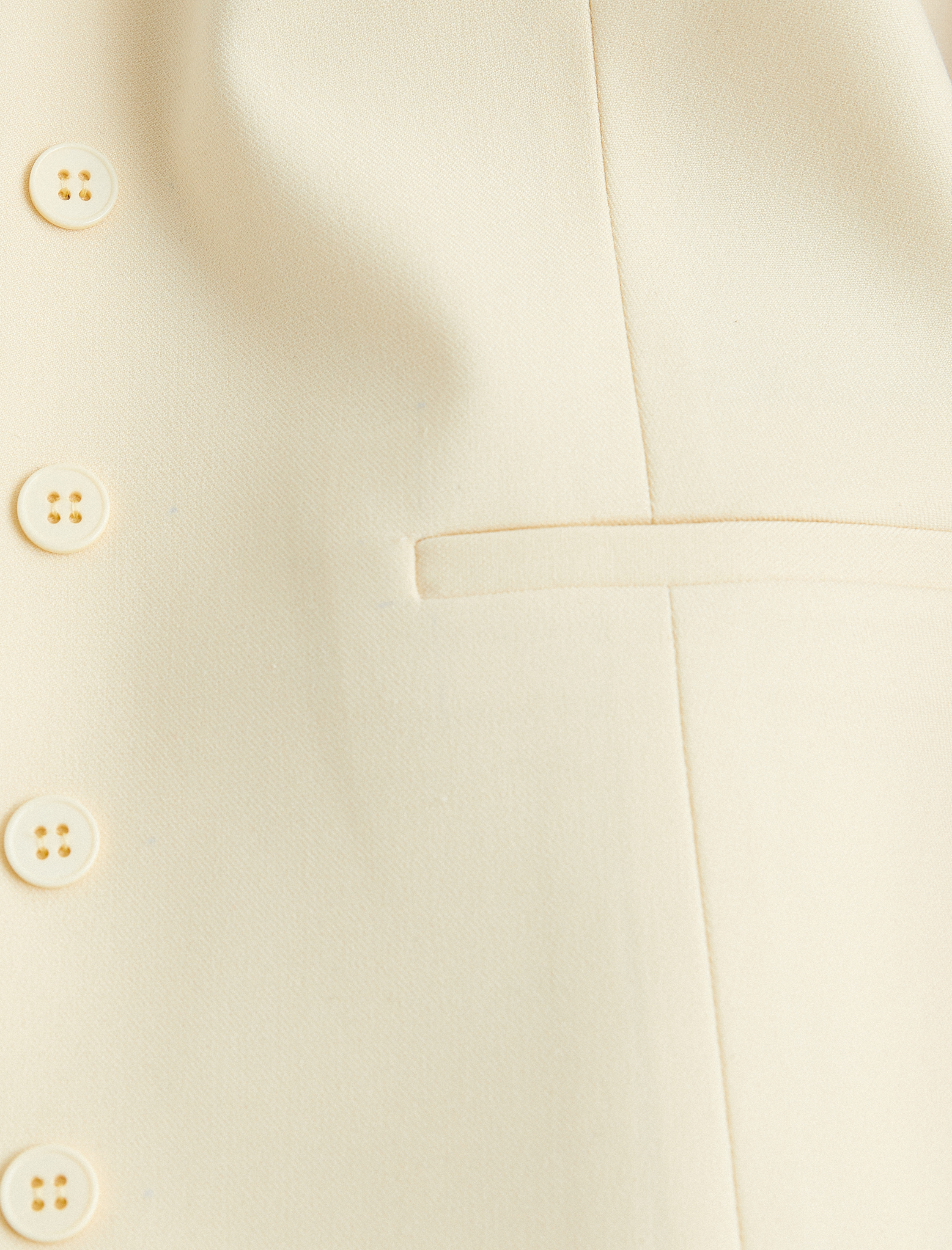 Blazer Yelek Çift Katmanlı Düğmeli Fleto Cepli