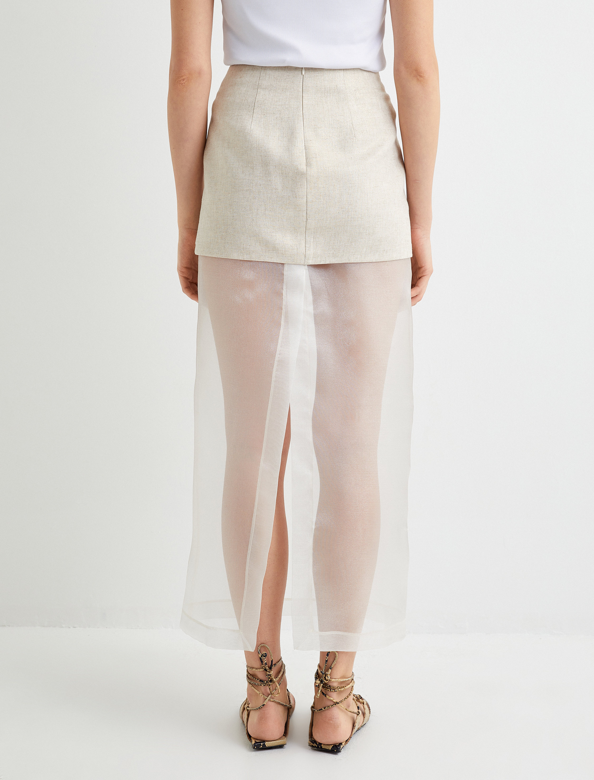   Midi Etek Tül Detaylı Normal Bel