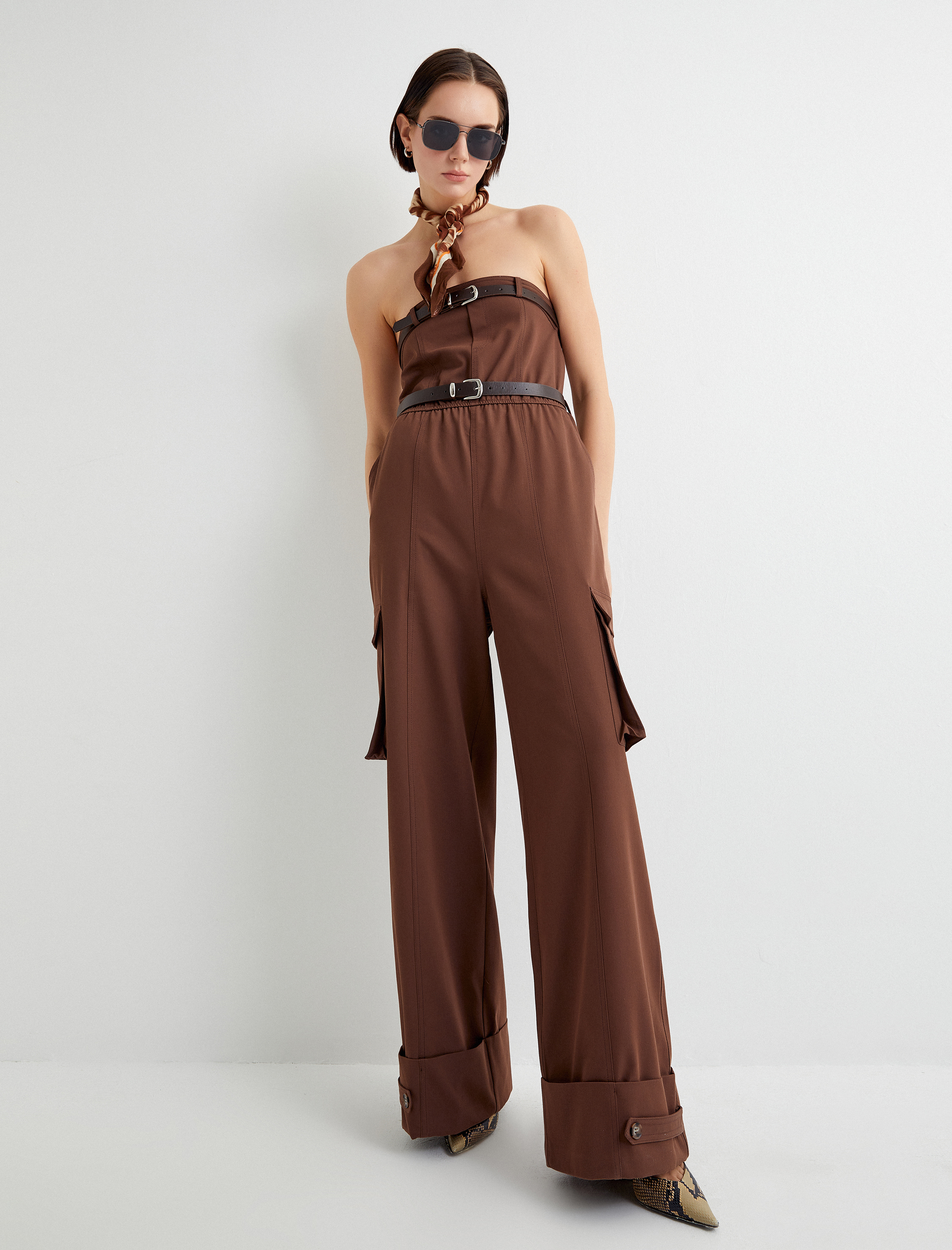 Straplez Tulum Kemer Detaylı Cepli