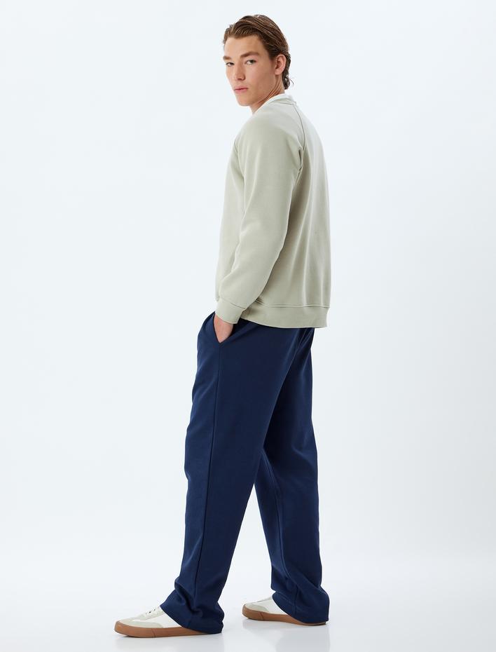  Eşofman Altı Beli Lastikli Cep Detaylı Pamuklu