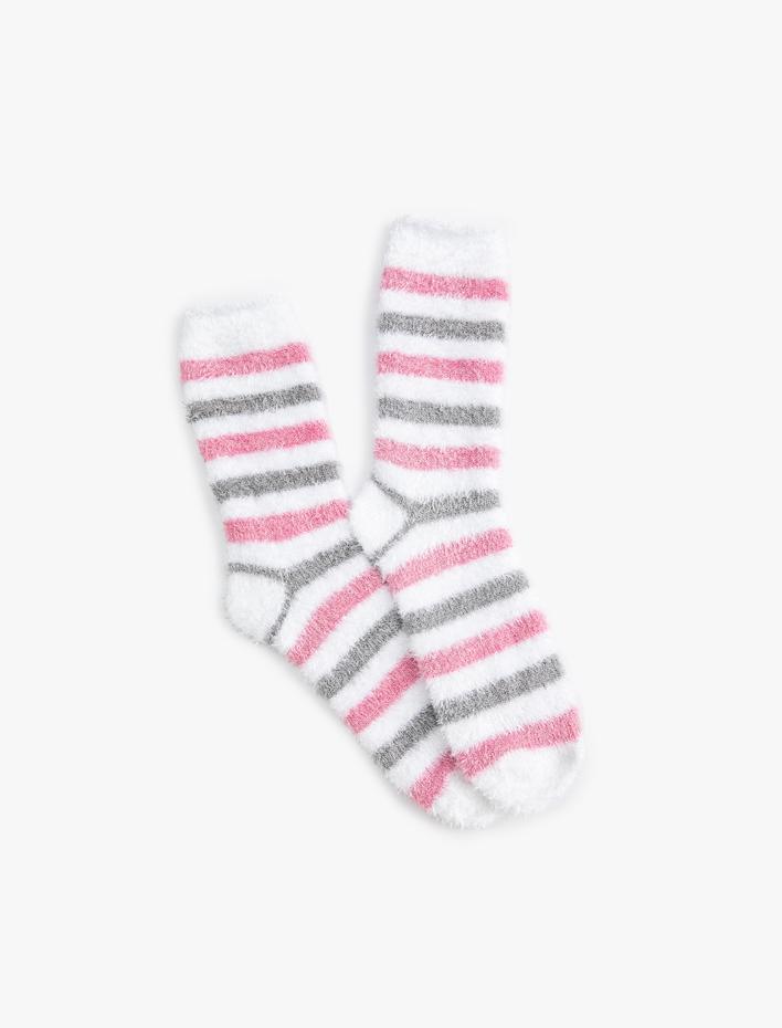 Kadın Havlu Soket Çorap Kalın Çizgili