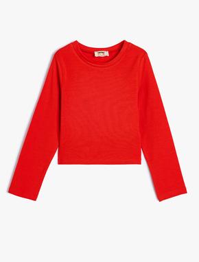Uzun Kollu Tişört Slim Fit Basic Bisiklet Yaka Pamuklu