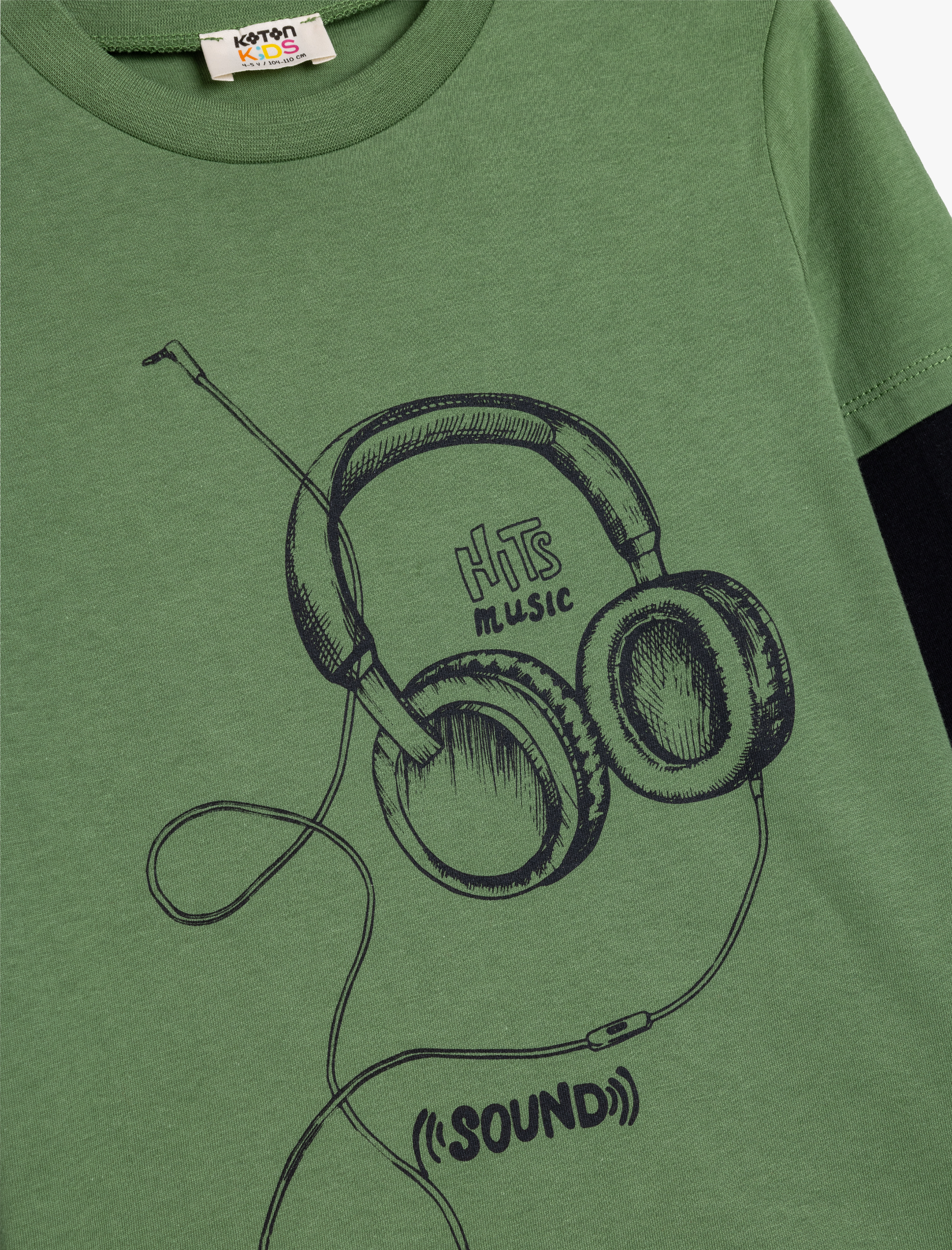  Erkek Çocuk Uzun Kollu Bisiklet Yaka Baskı Detaylı Pamuklu Tişört