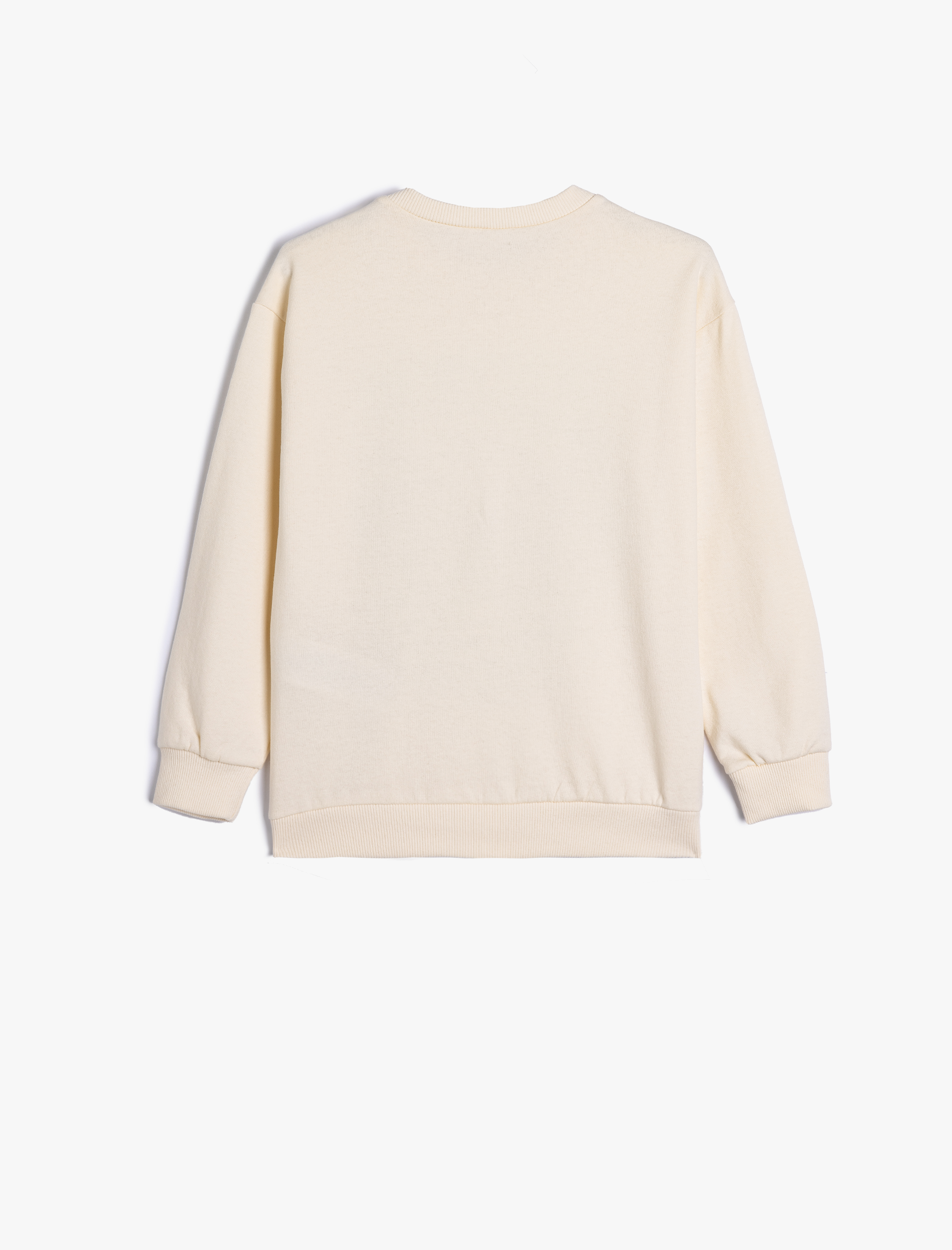  Kız Çocuk Kelebekli Sweatshirt Bisiklet Yaka Uzun Kollu Pamuklu Şardonlu