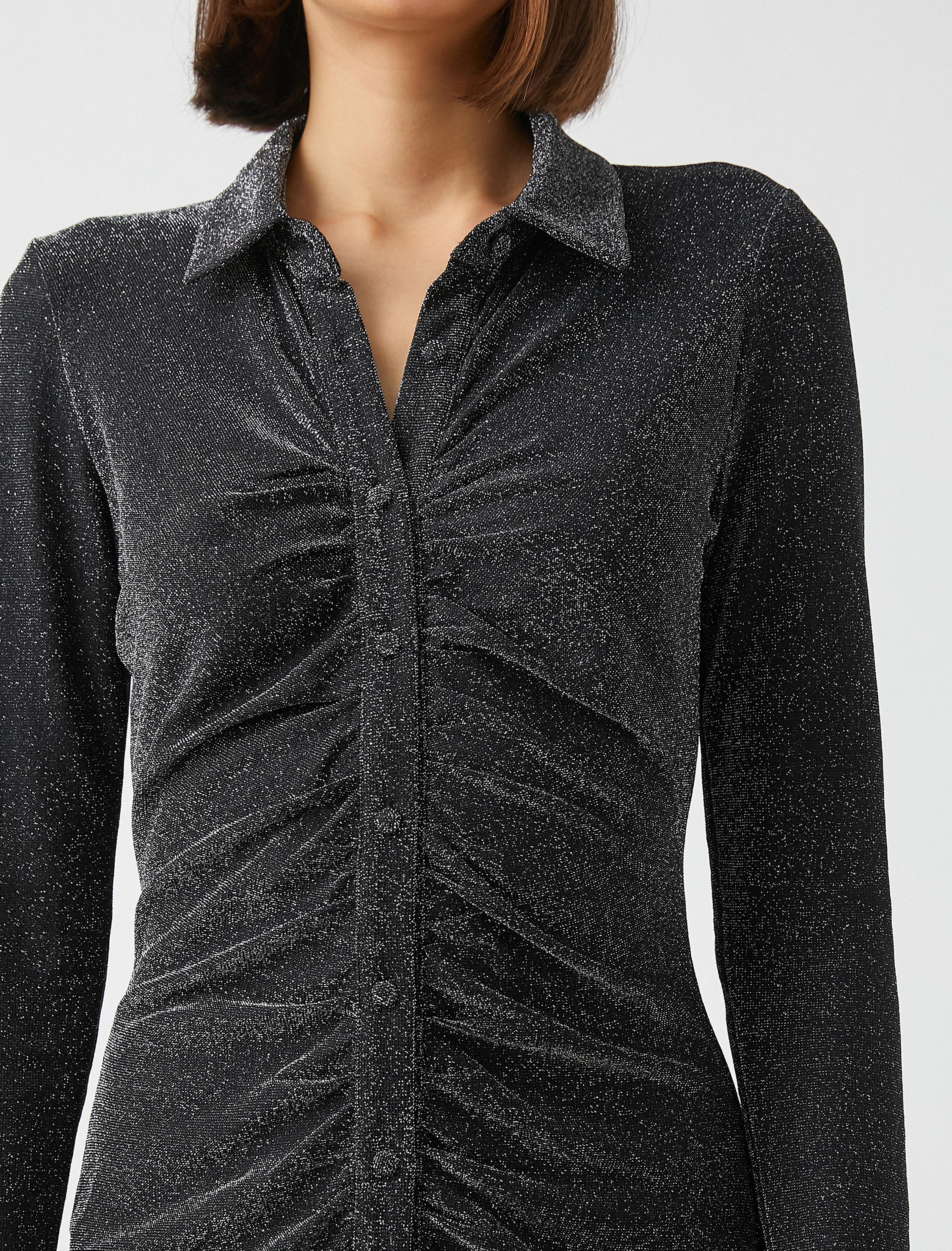 Düğmeli Mini Elbise