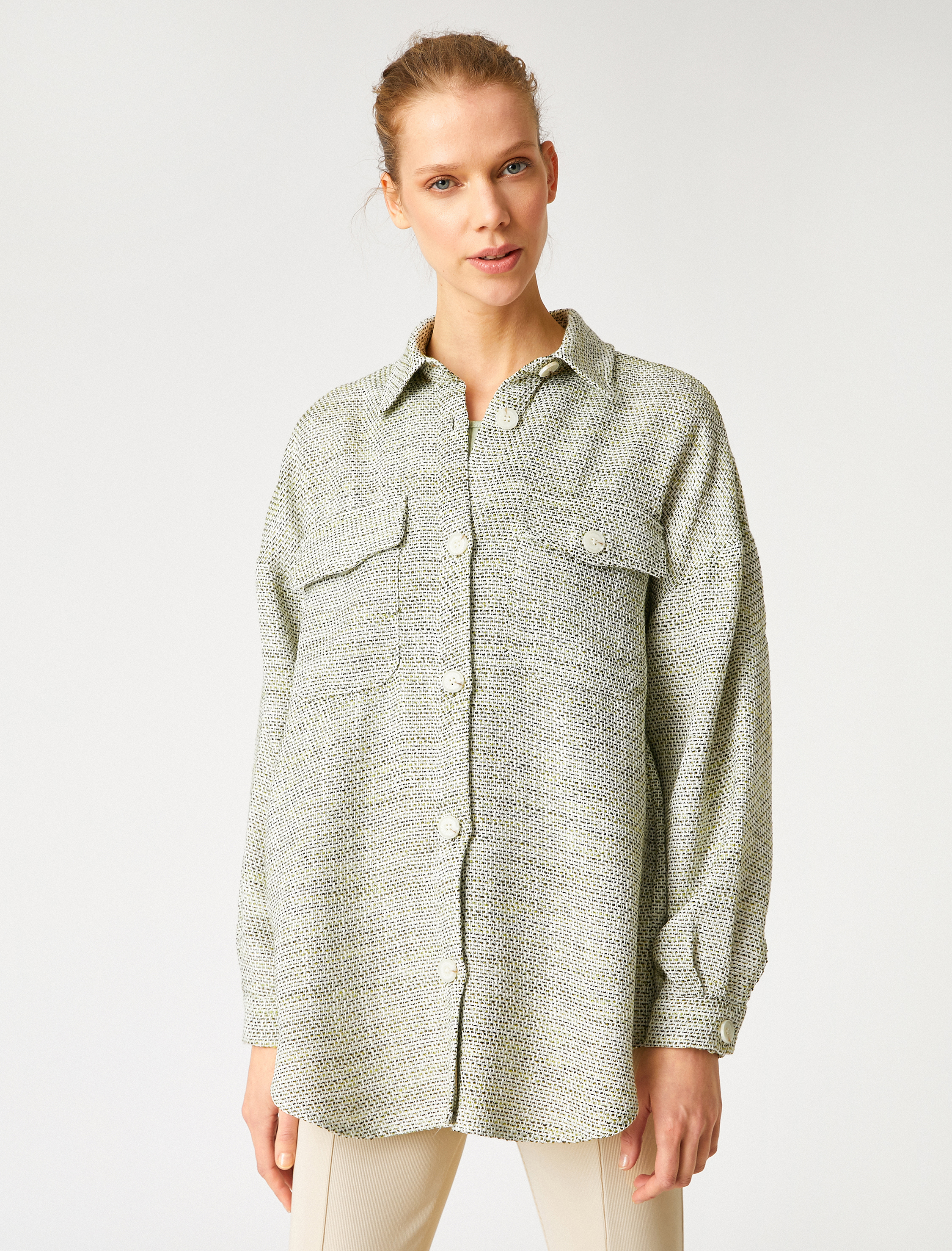   Uzun Kollu Cepli Gömlek