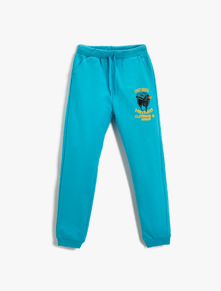 Erkek Çocuk Baskılı Jogger Eşofman Altı Beli Bağcıklı Cepli