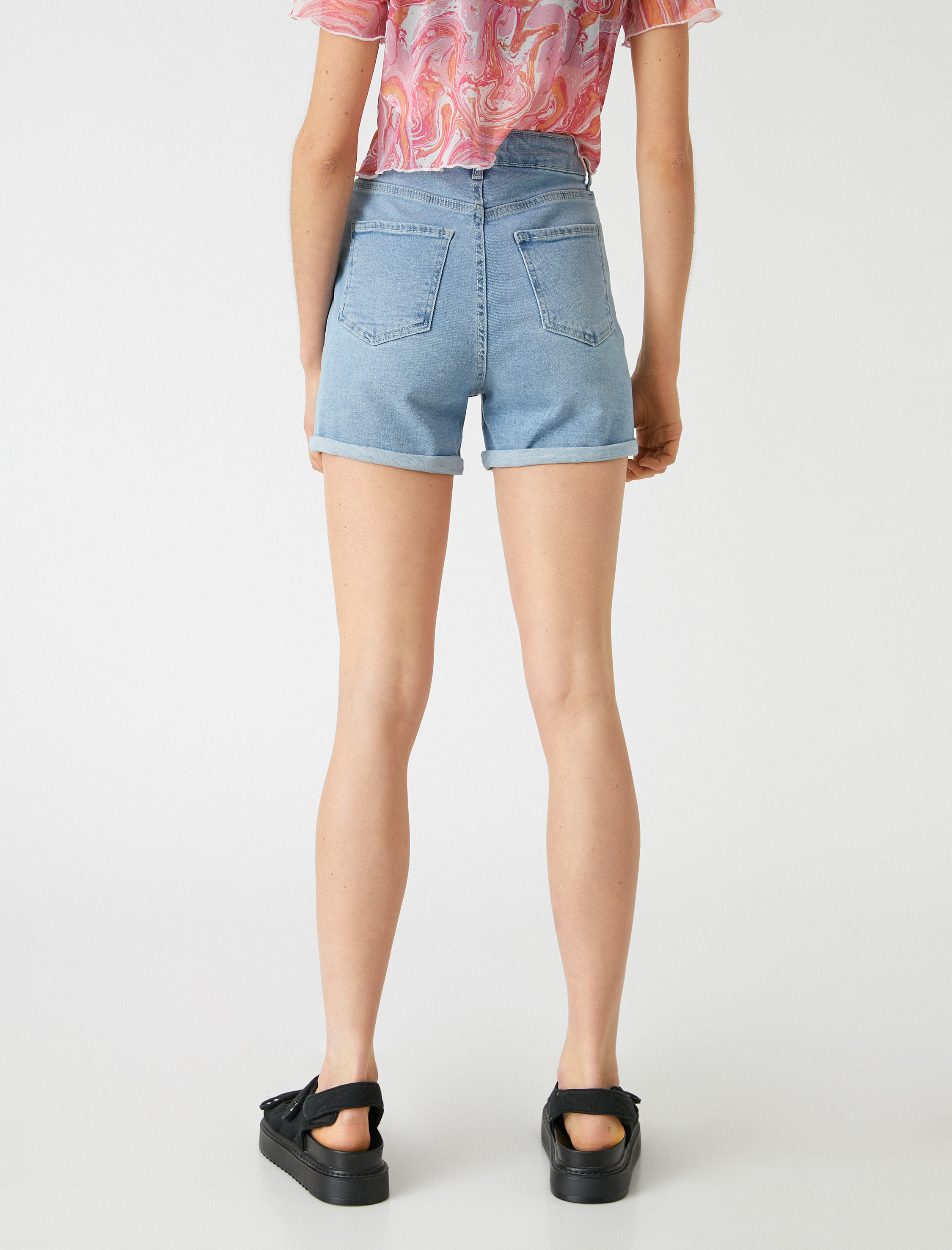   Yüksek Bel Kot Şort