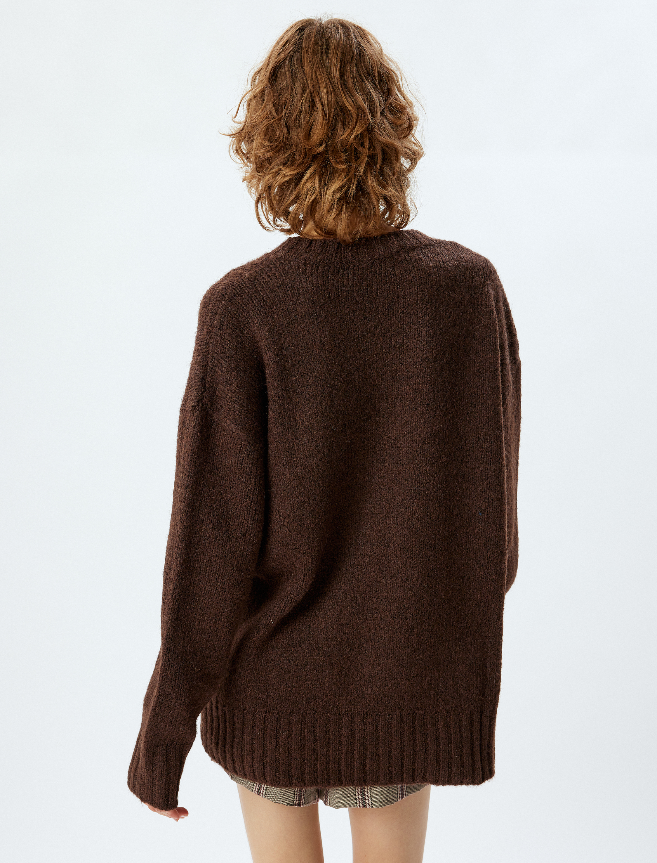   Basic Triko Tunik Bisiklet Yaka Uzun Kollu