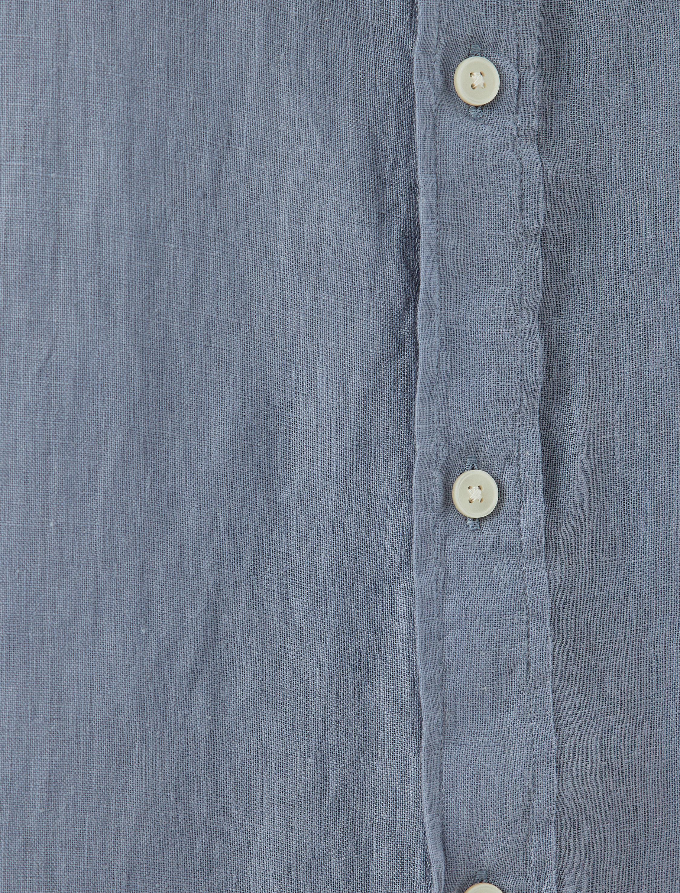   Keten Gömlek Uzun Kollu Düğmeli Yaka Detaylı Regular Fit