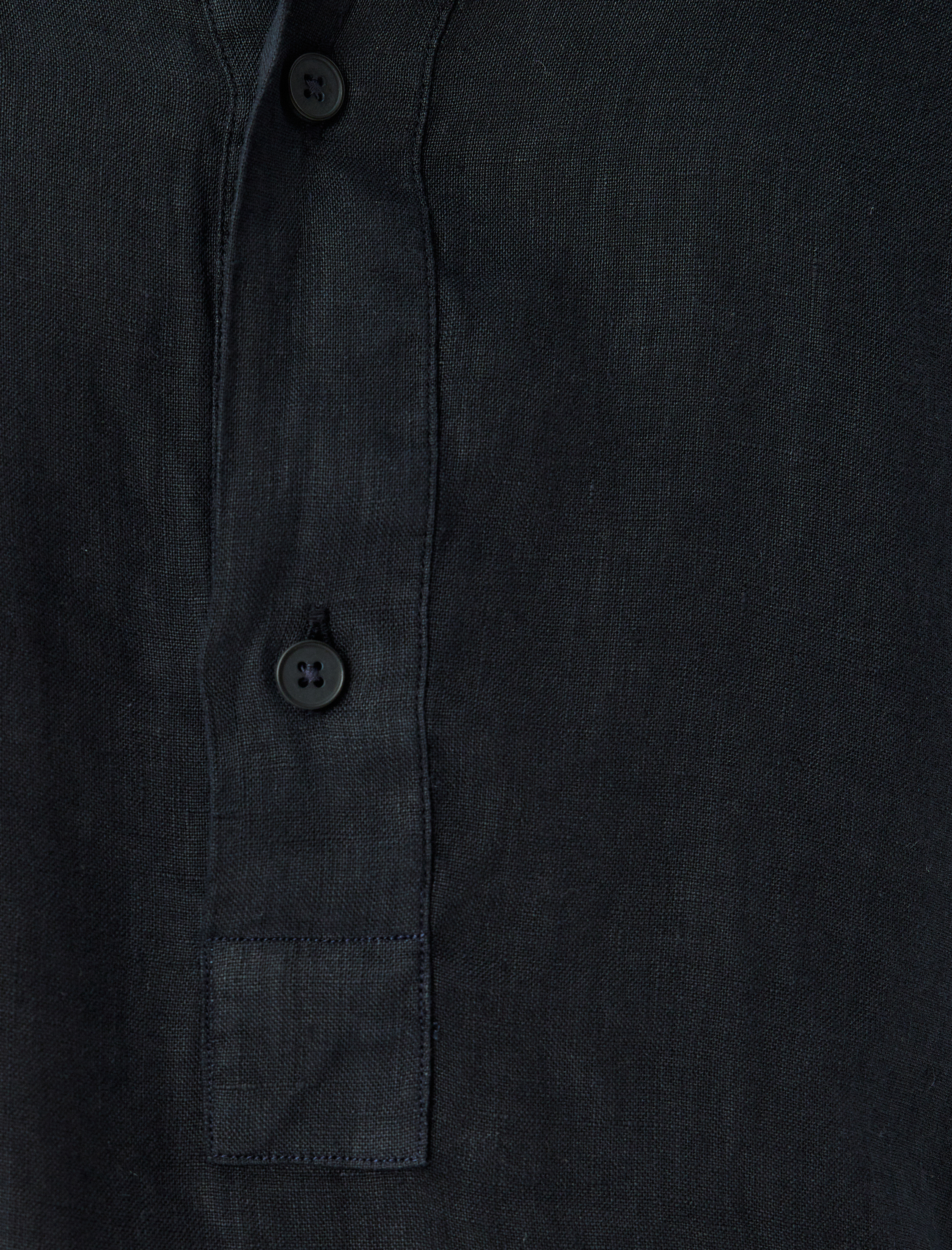   Keten Gömlek Uzun Kollu Düğme Detaylı Gömlek Yaka Regular Fit