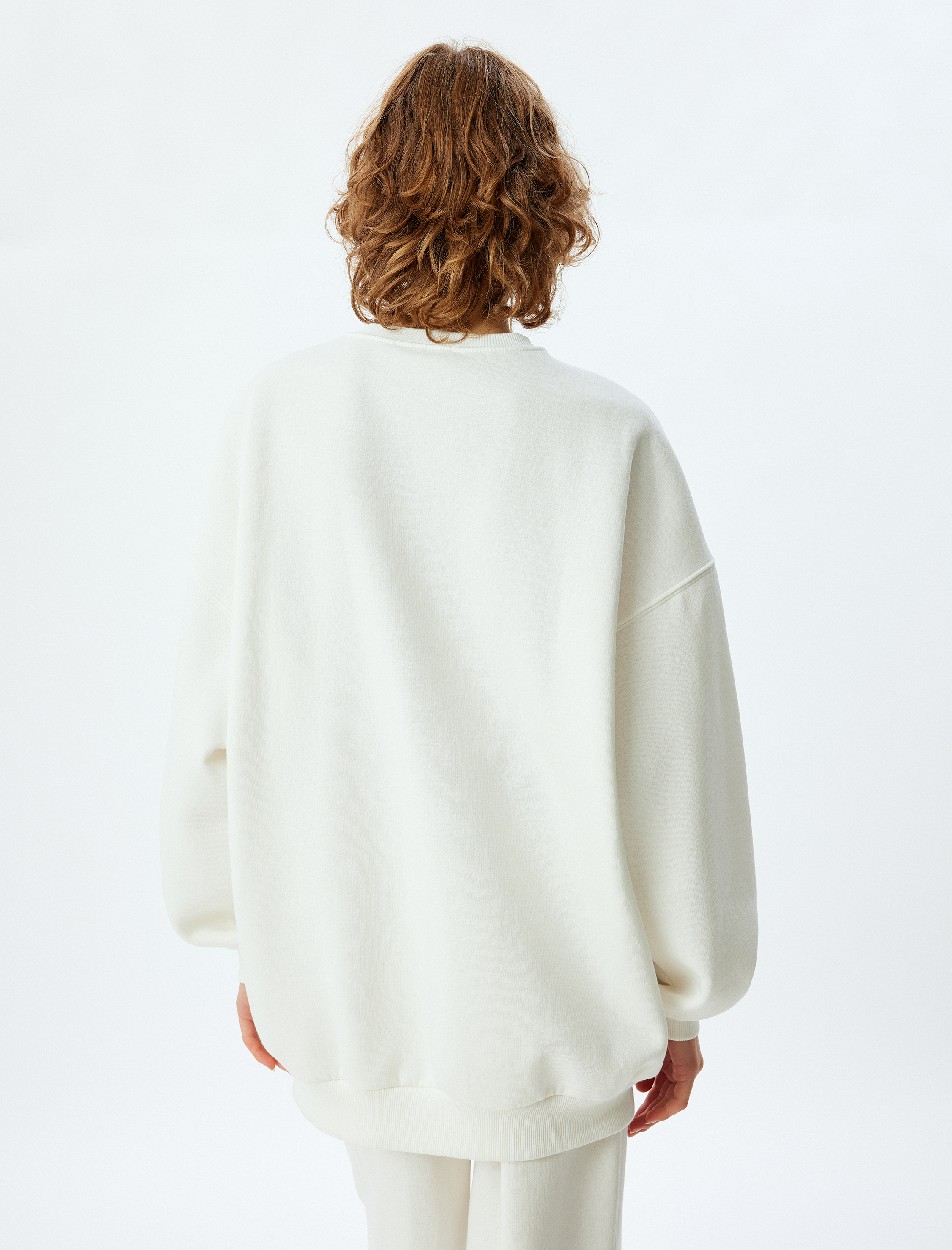   Oversize 2'li Bisiklet Yaka Şardonlu Sweatshirt Seti