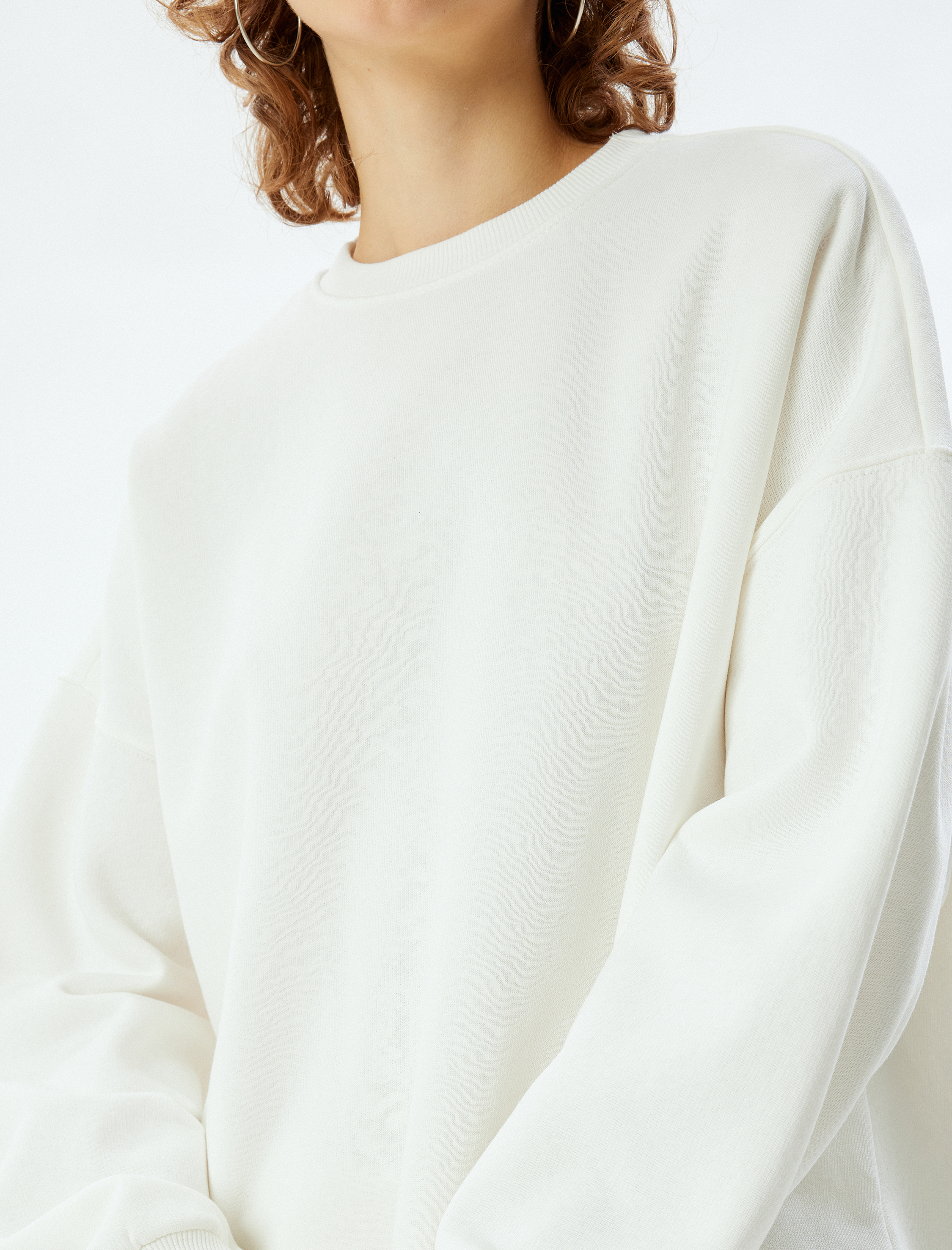   Oversize 2'li Bisiklet Yaka Şardonlu Sweatshirt Seti