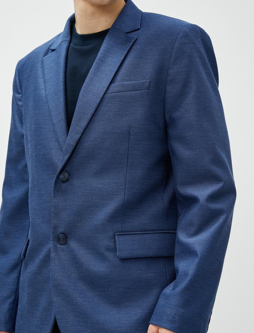   Blazer Slim Fit Düğme Detaylı Cepli