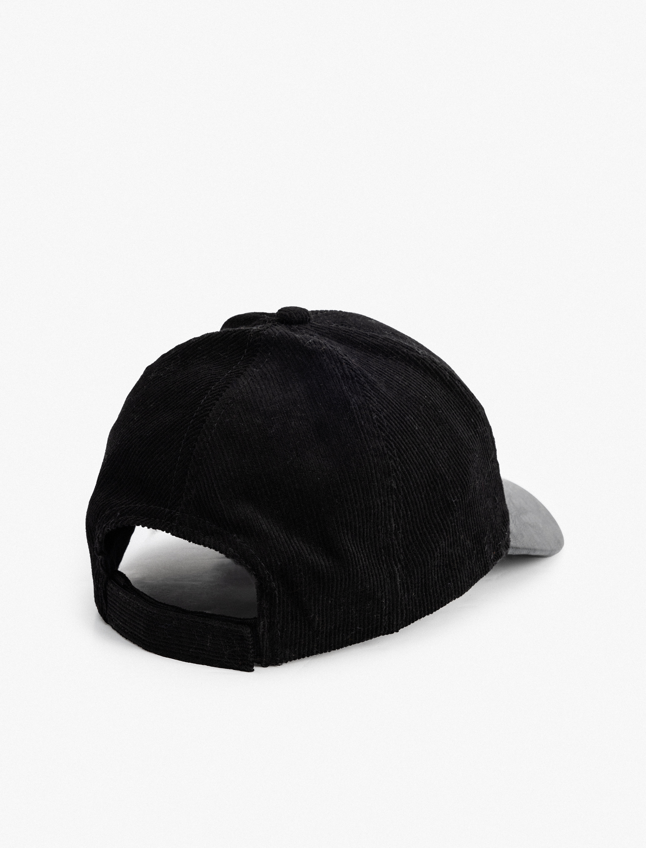  Erkek Kep Şapka Fitilli Kadife Suni Deri Detaylı Pamuk Karışımlı