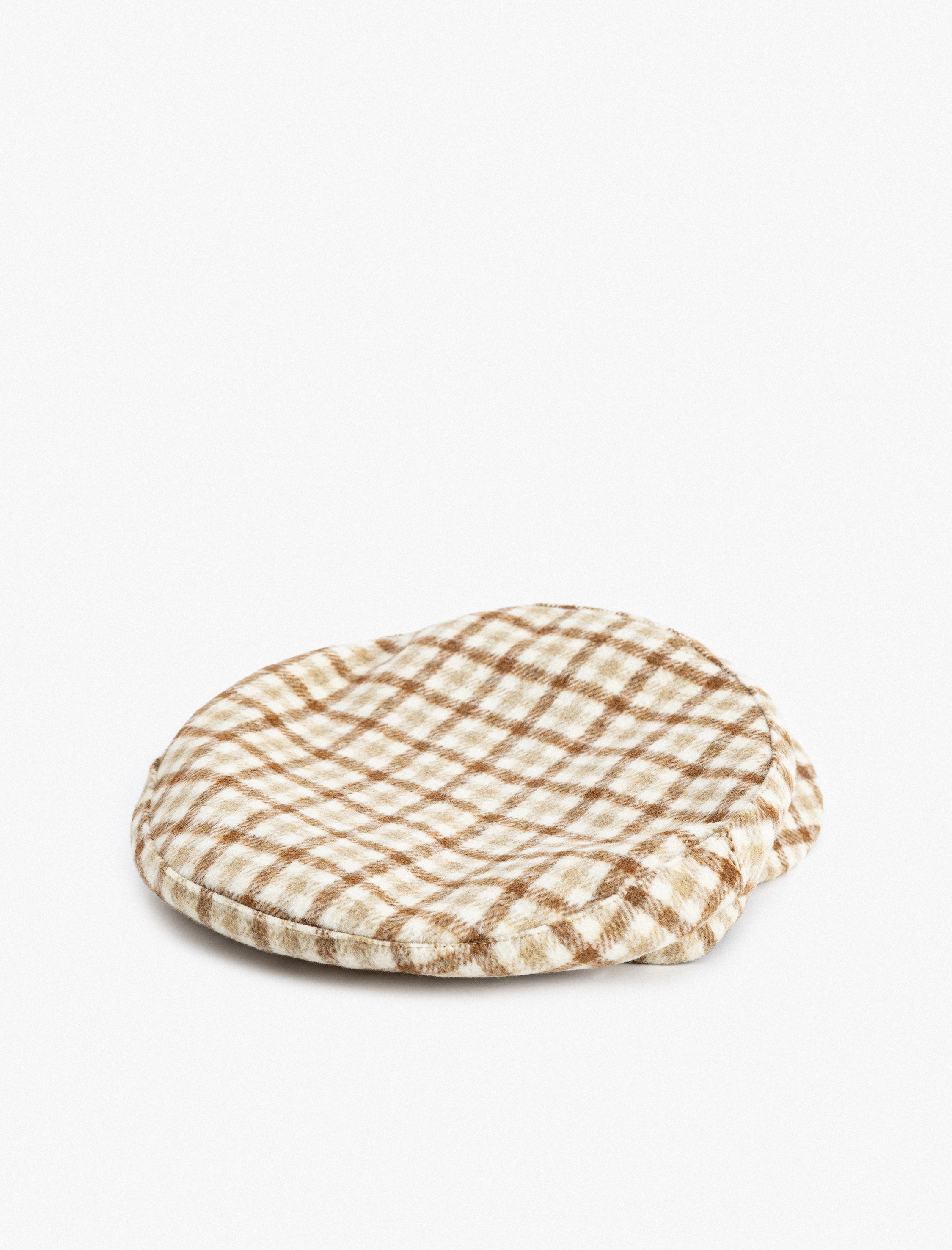 Kadın Ekose Kasket Şapka Yumuşak Dokulu